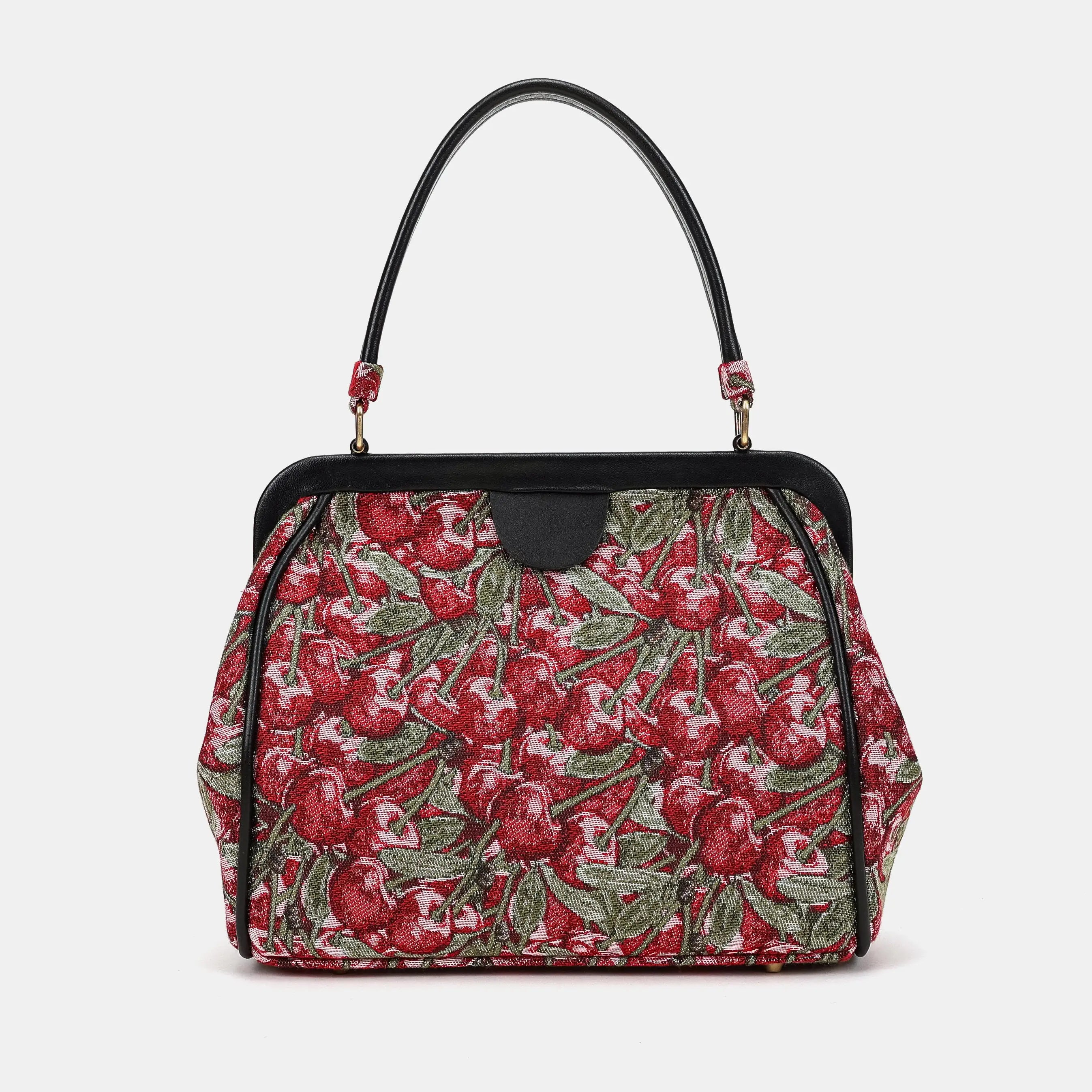 Cherry Cascade Alma Satchel Carpetbag of America back