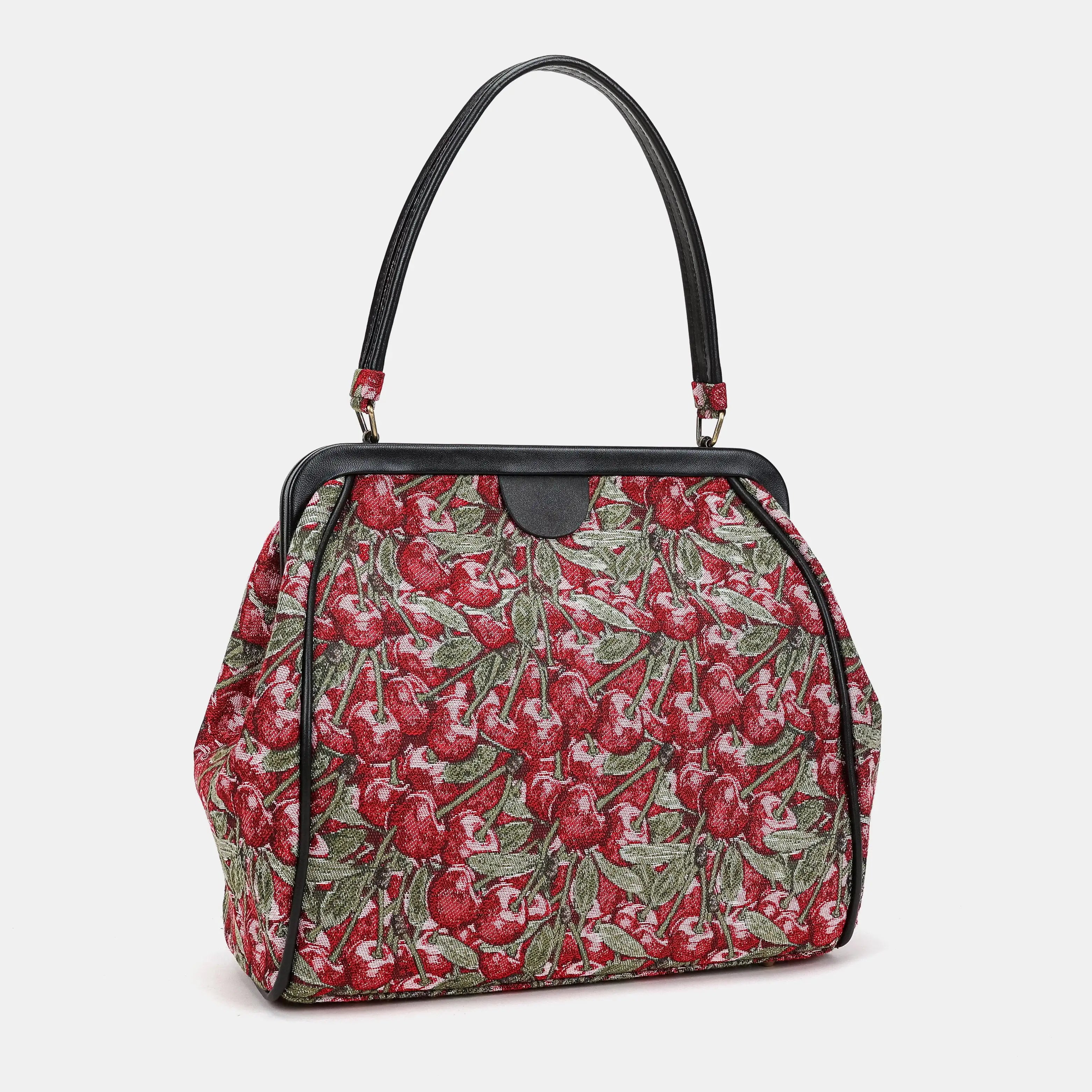 Cherry Cascade Alma Shoulder Bag Carpetbag of America front