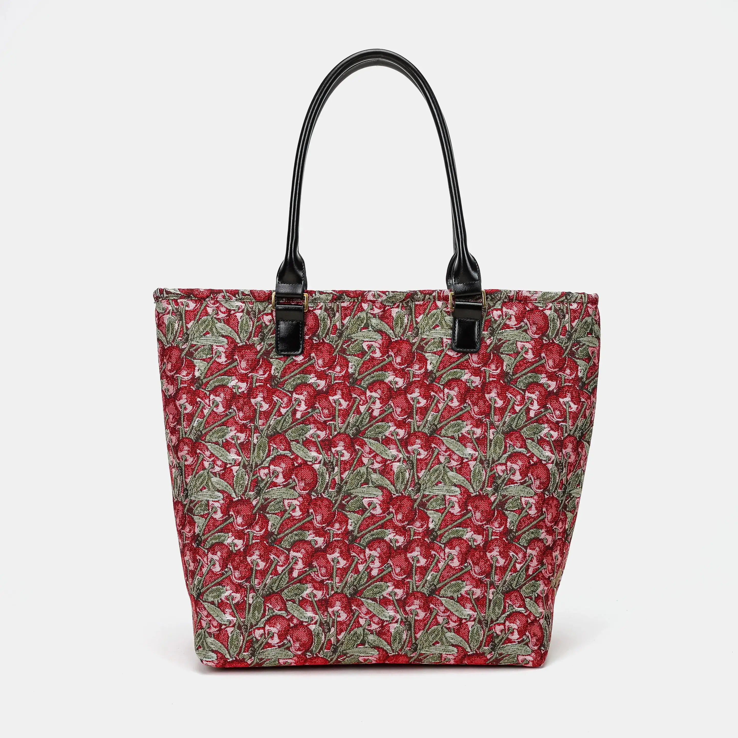 Cherry Cascade Carpet Tote Shopper Carpetbag of America back