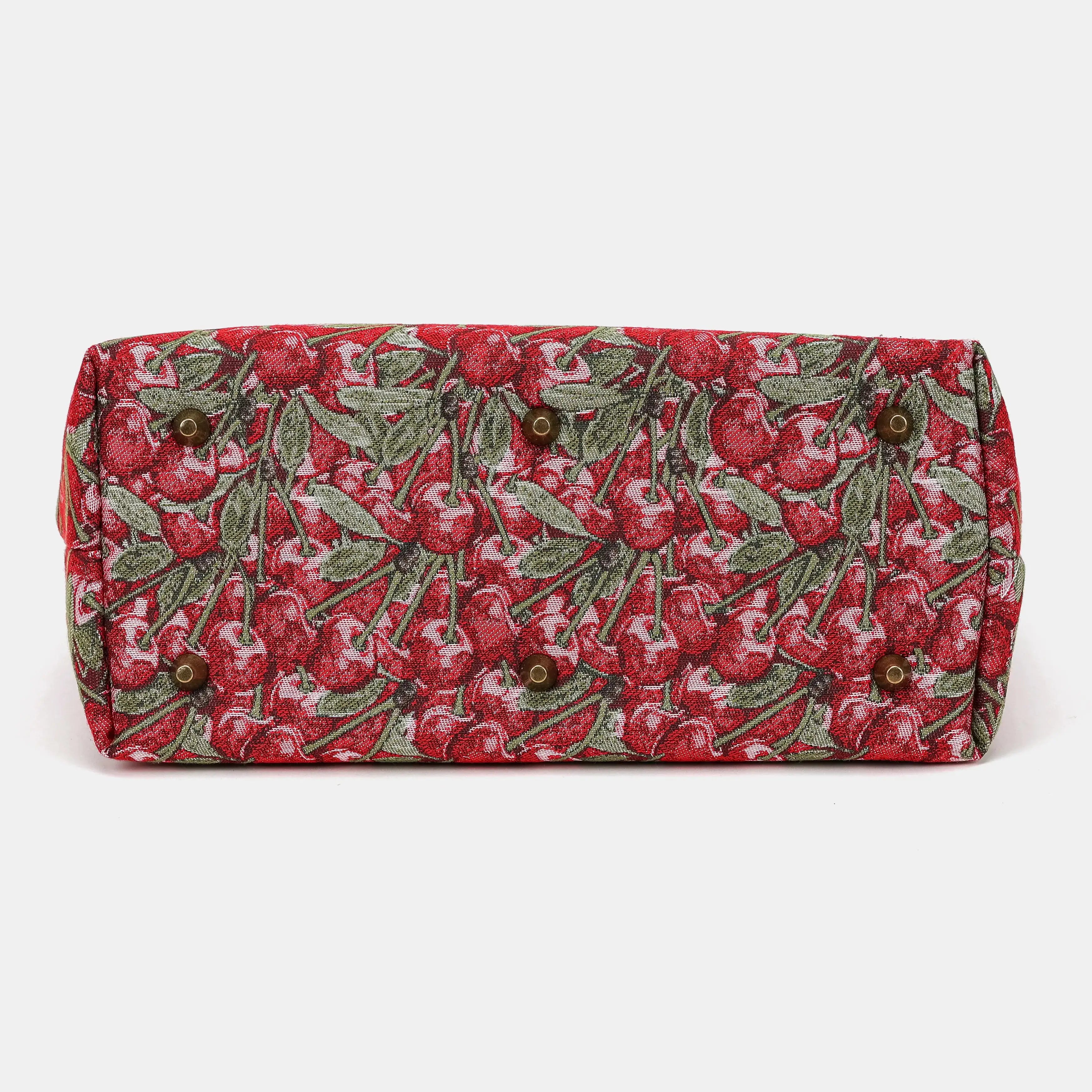 Cherry Cascade Carpet Tote Shopper Carpetbag of America bottom