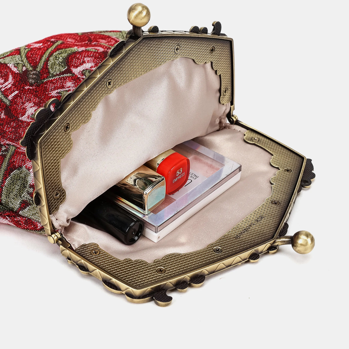 Cherry Cascade Chatelaine Purse Large Carpetbag of America in use