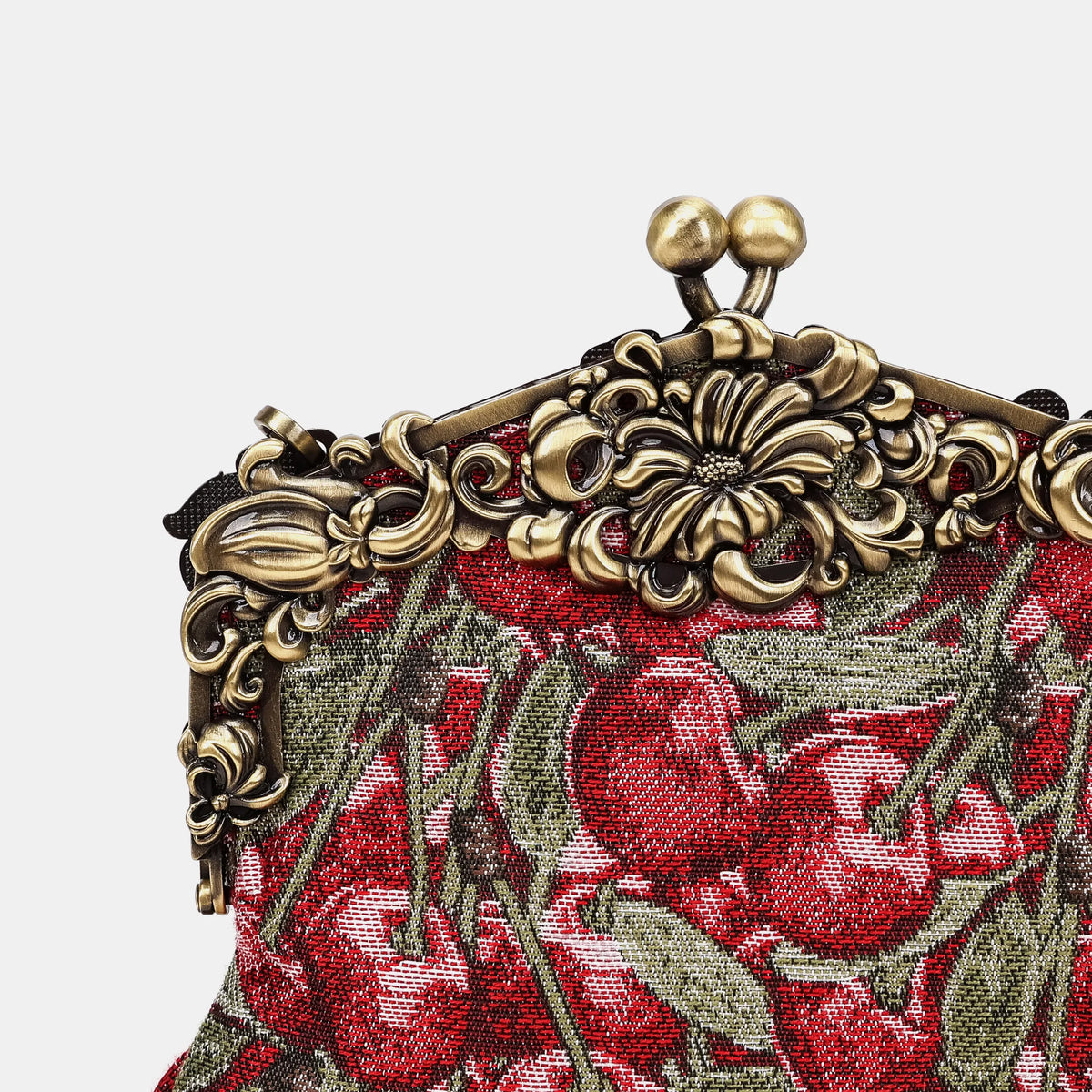 Cherry Cascade Chatelaine Purse Large Carpetbag of America details