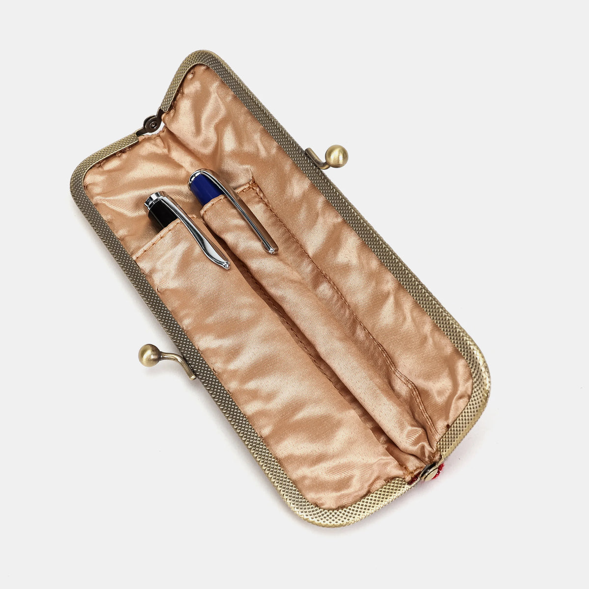 Cherry Cascade Duo Pen Case Carpetbag of America inside