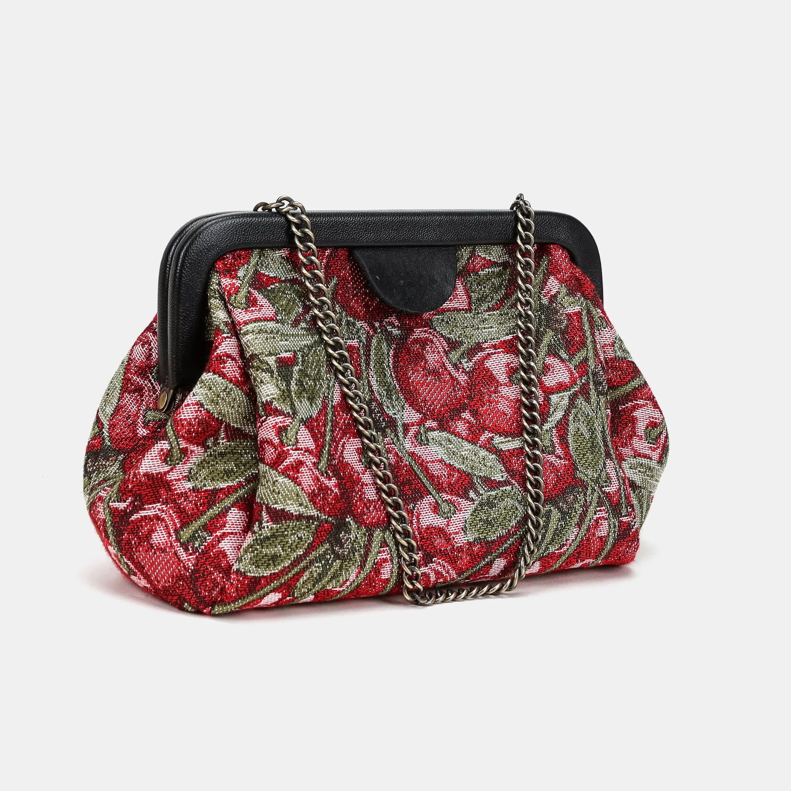 Cherry Cascade Evening Bag Clutch Carpetbag of America front