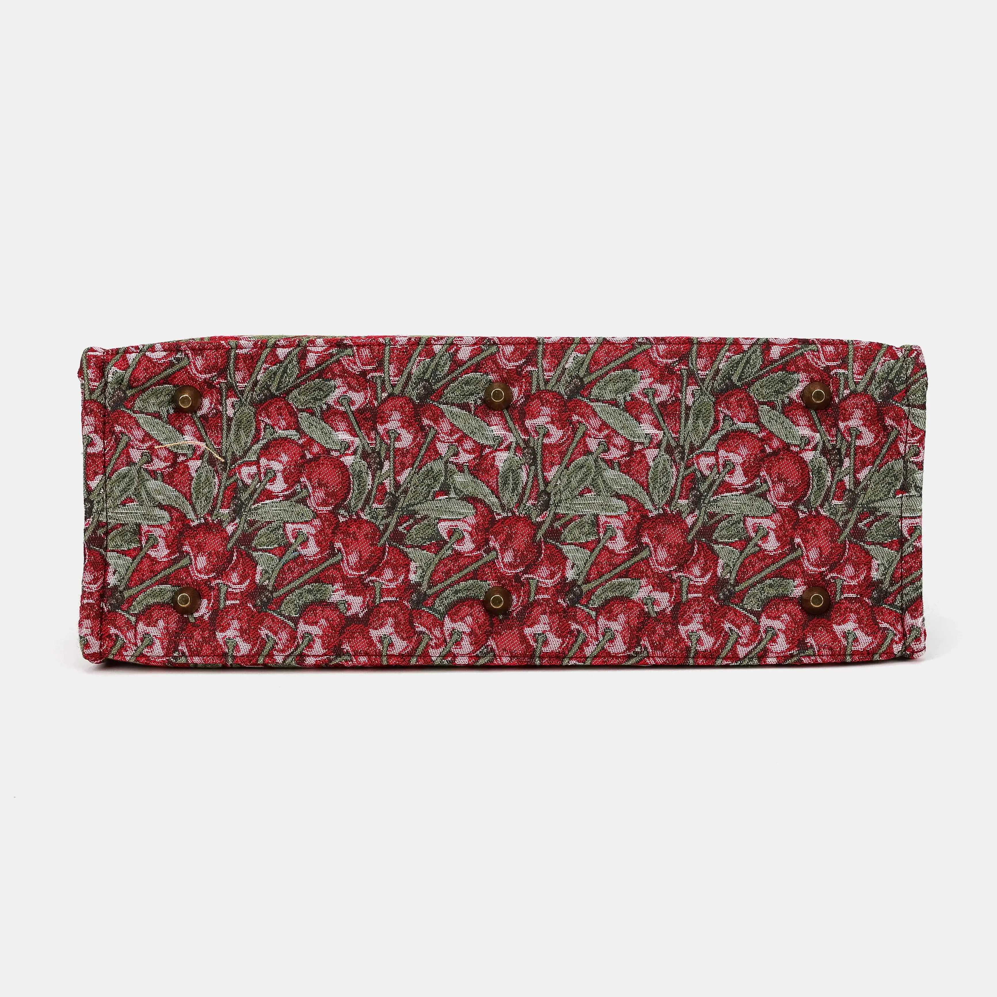 Cherry Cascade Laptop Work Tote Carpetbag of America bottom