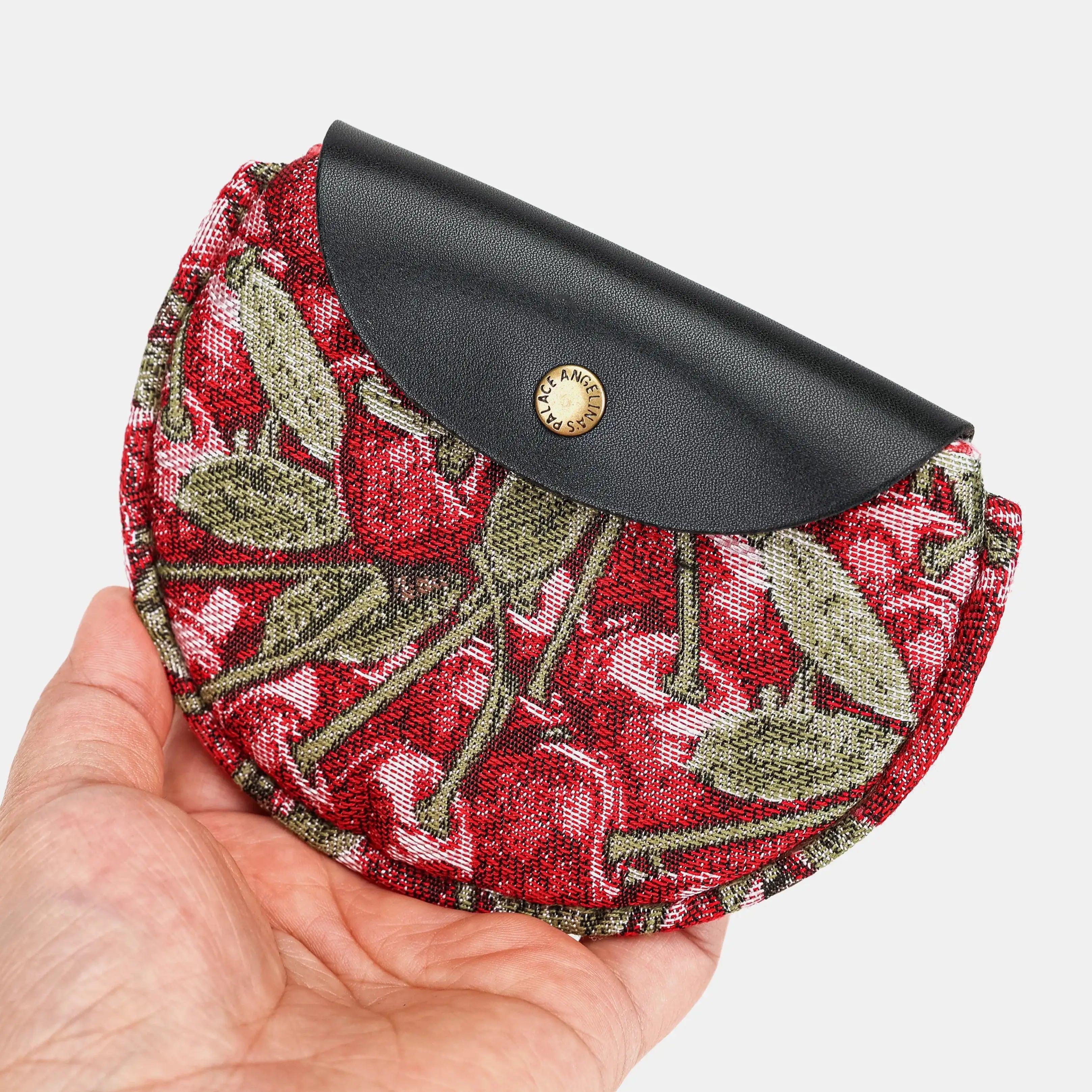 Cherry Cascade Rosary Bag Carpetbag of America closing