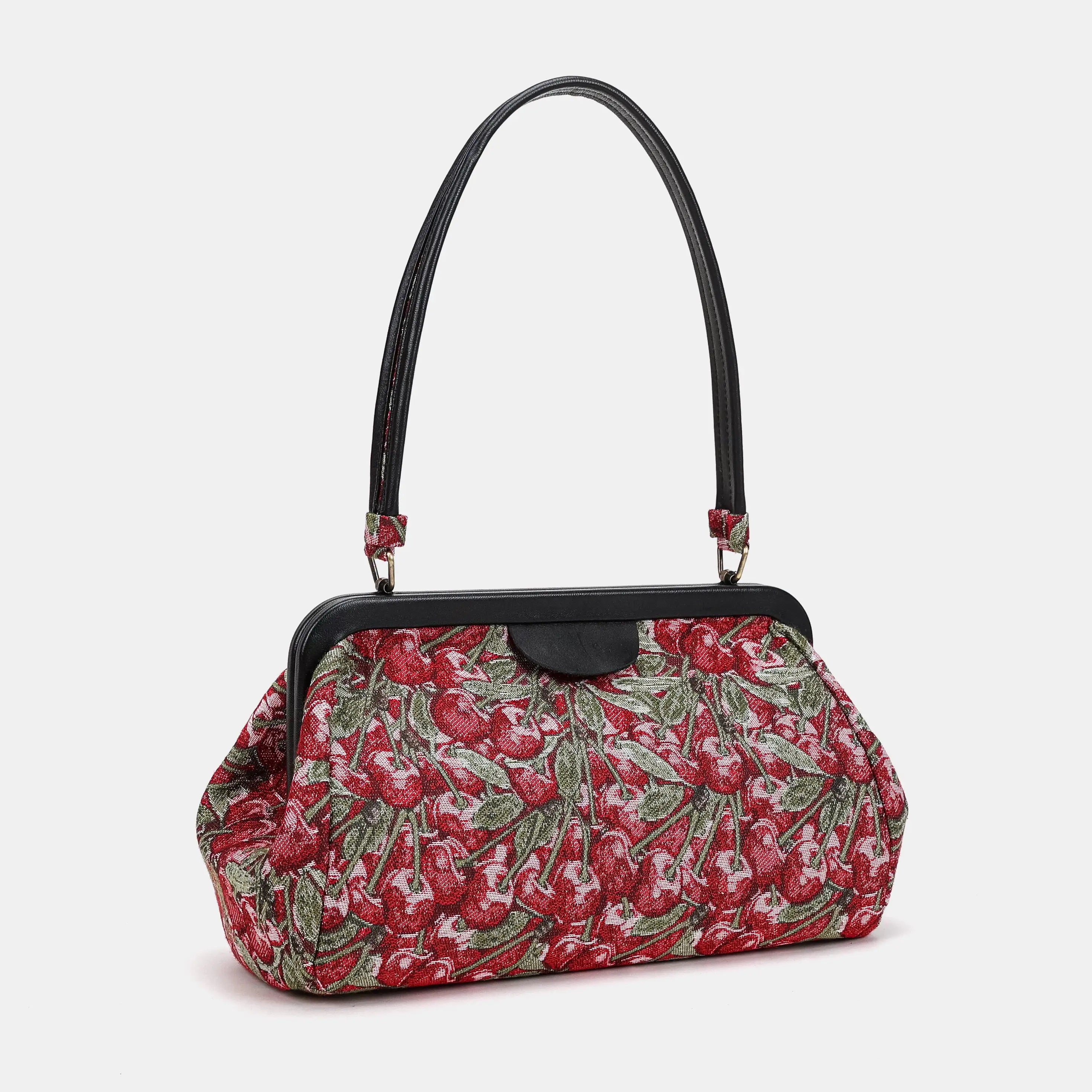 Cherry Cascade Shoulder Bag Carpetbag of America front