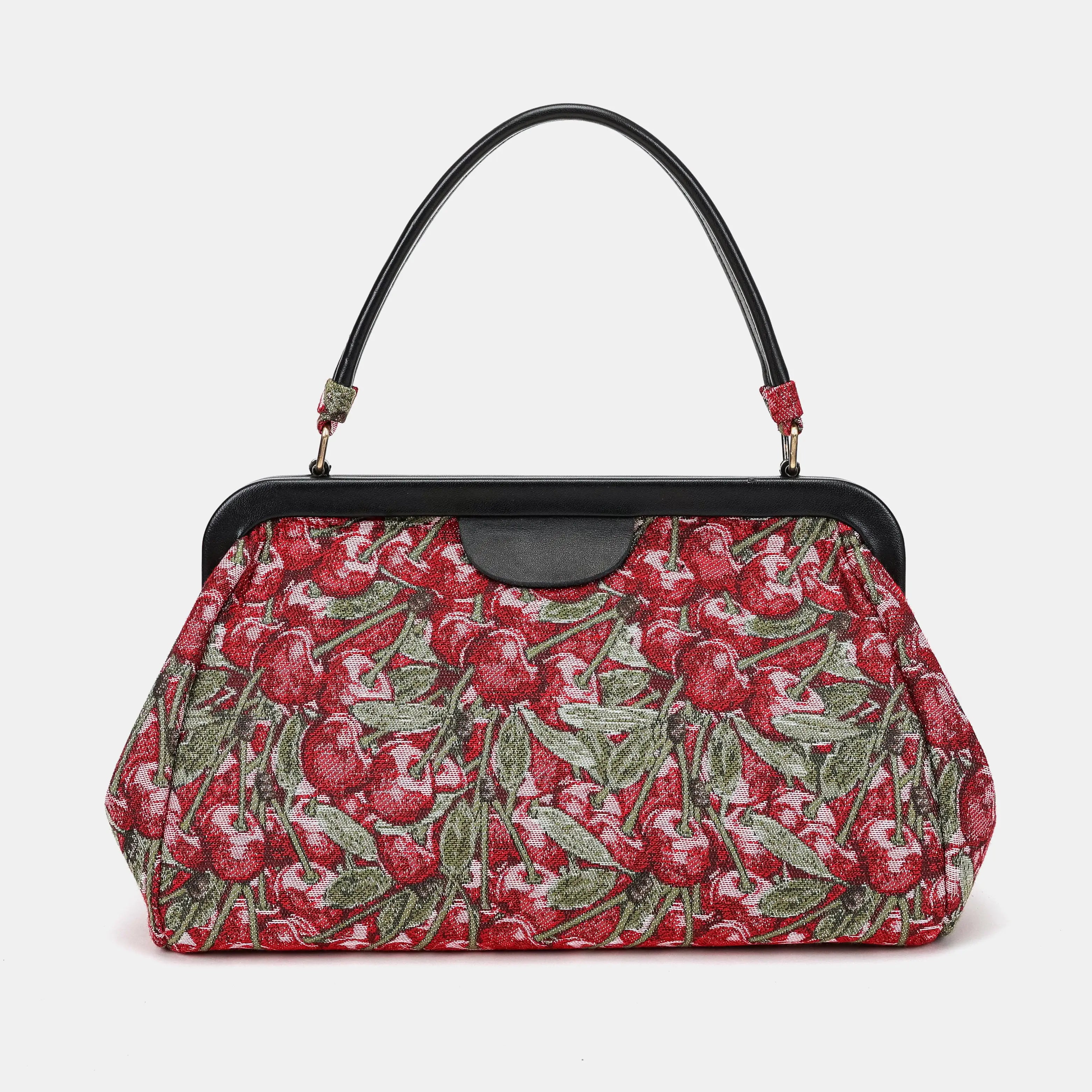 Cherry Cacade Top Handle Purse Carpetbag of America main