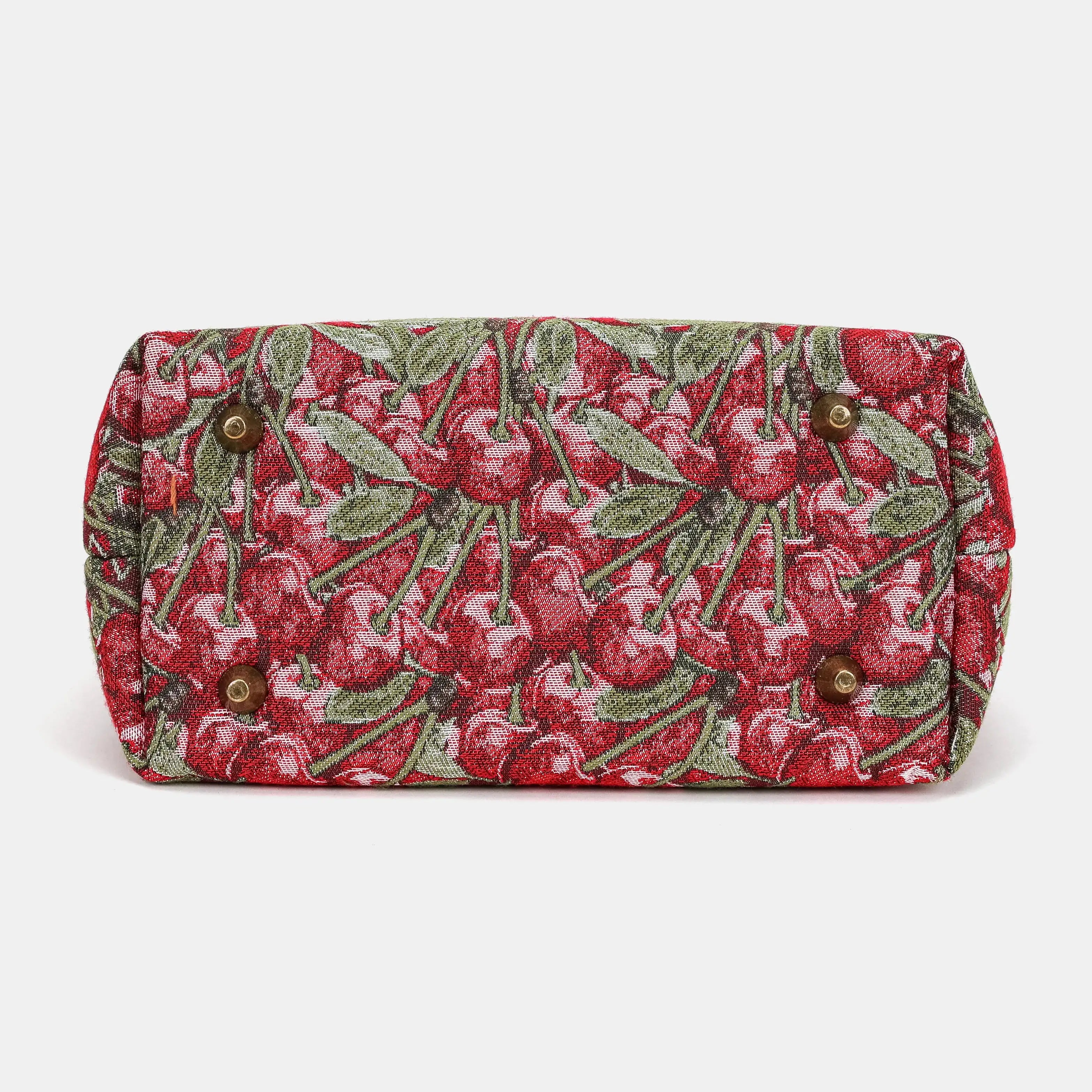 Cherry Cascade Tuck Lock Carpet Satchel of America bottom