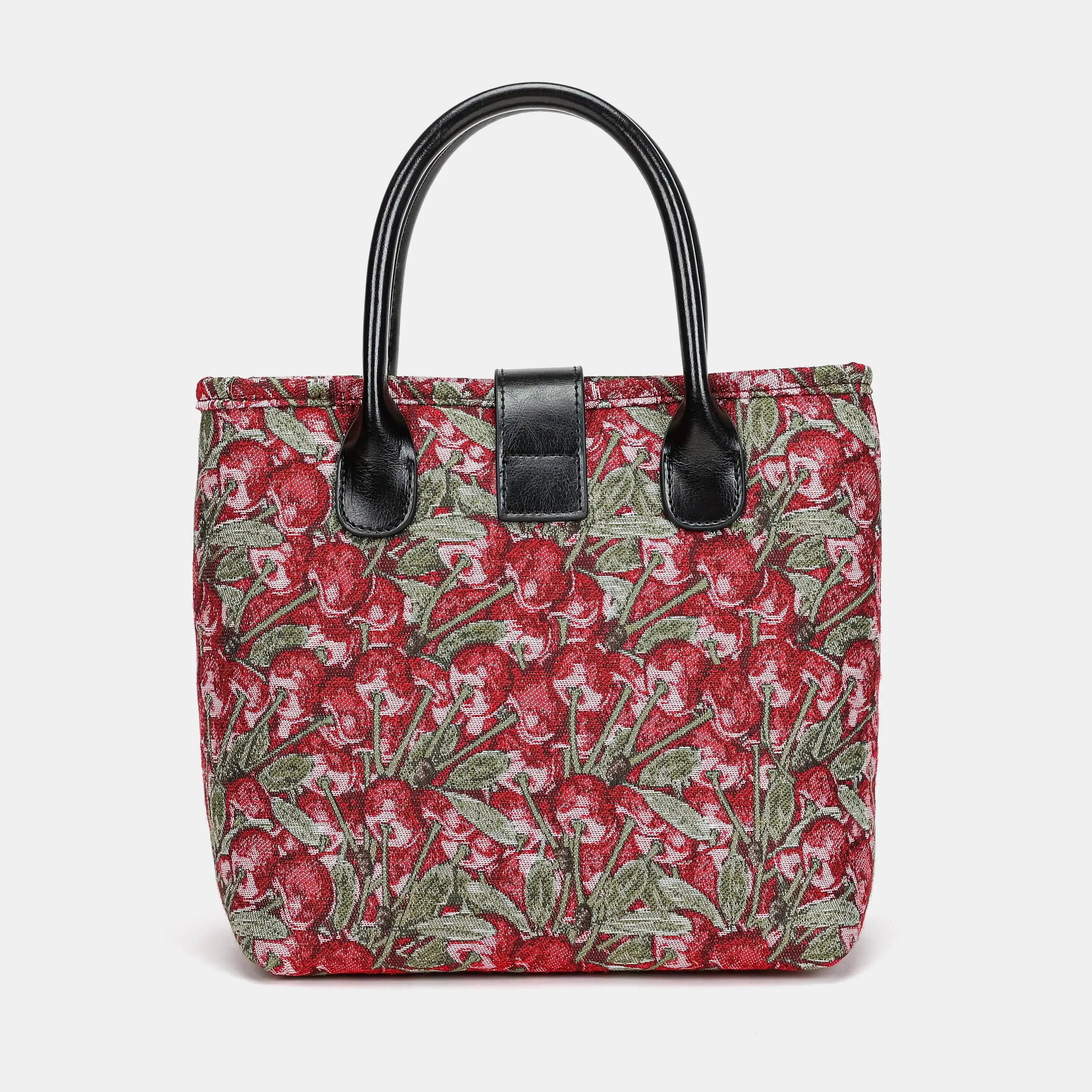 Cherry Cascade Tuck Lock Carpet Satchel of America back