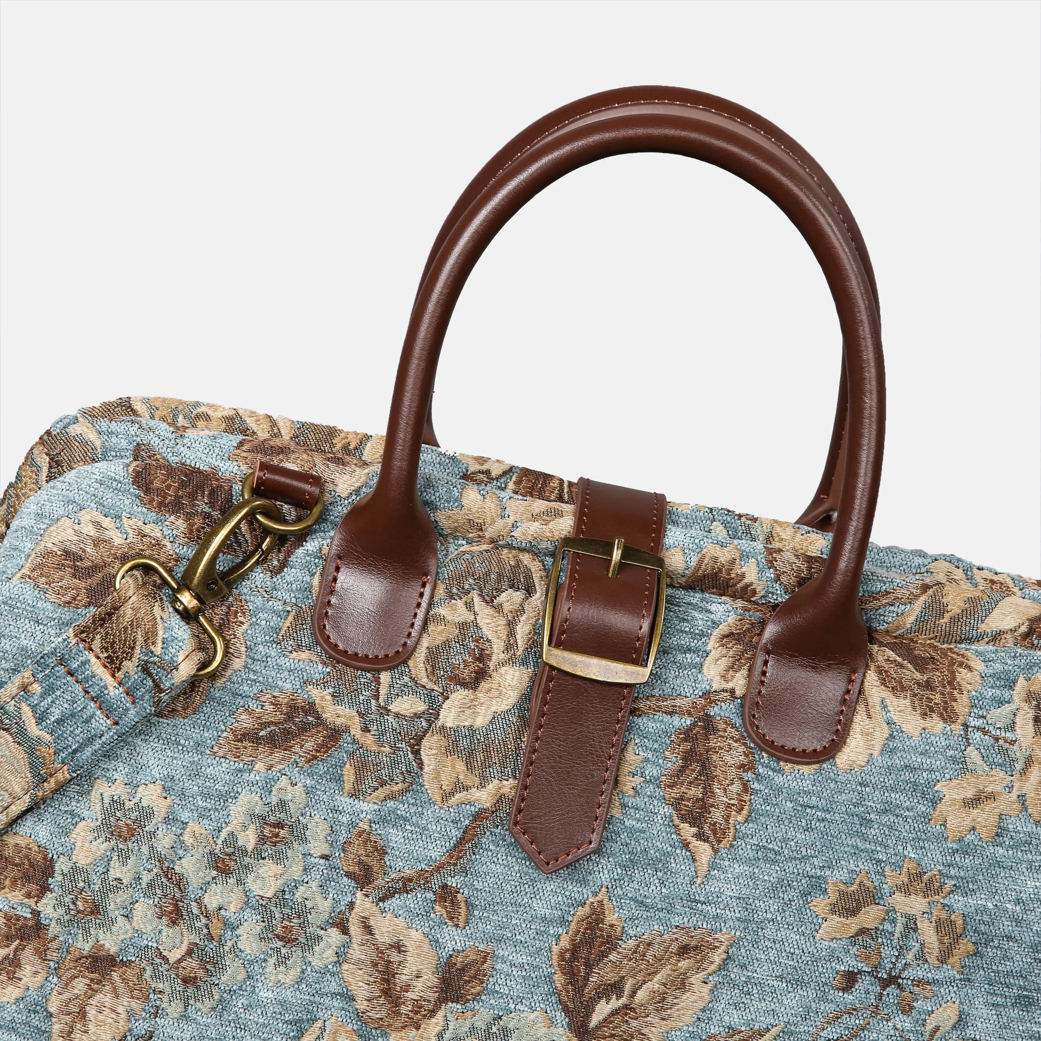 Chintz Dockside Blue Mary Poppins Weekender carpet bag MCW Handmade detail-1