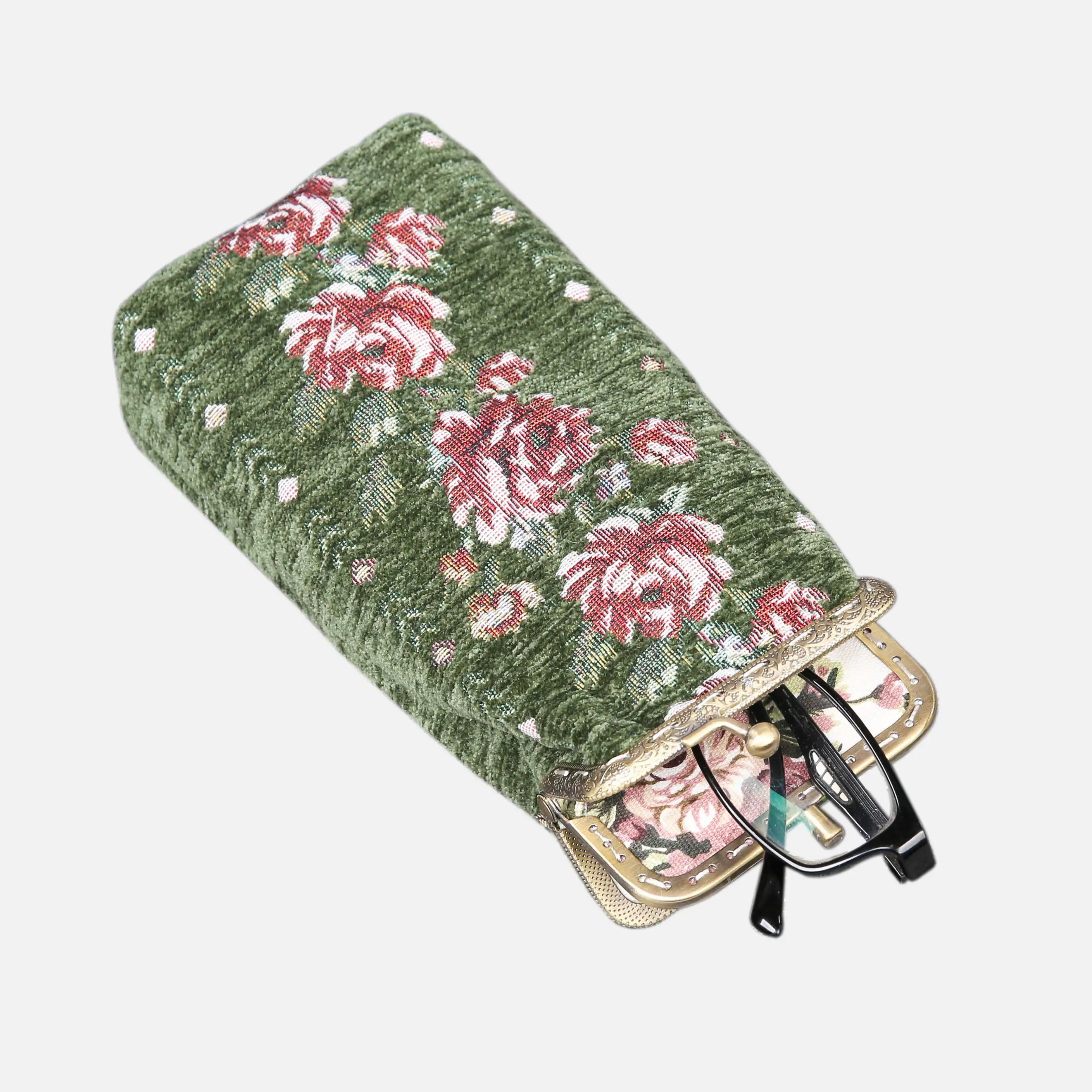 Rose Series Arugula Green Carpet Eyeglasses Case Rose Trail of America in use-3