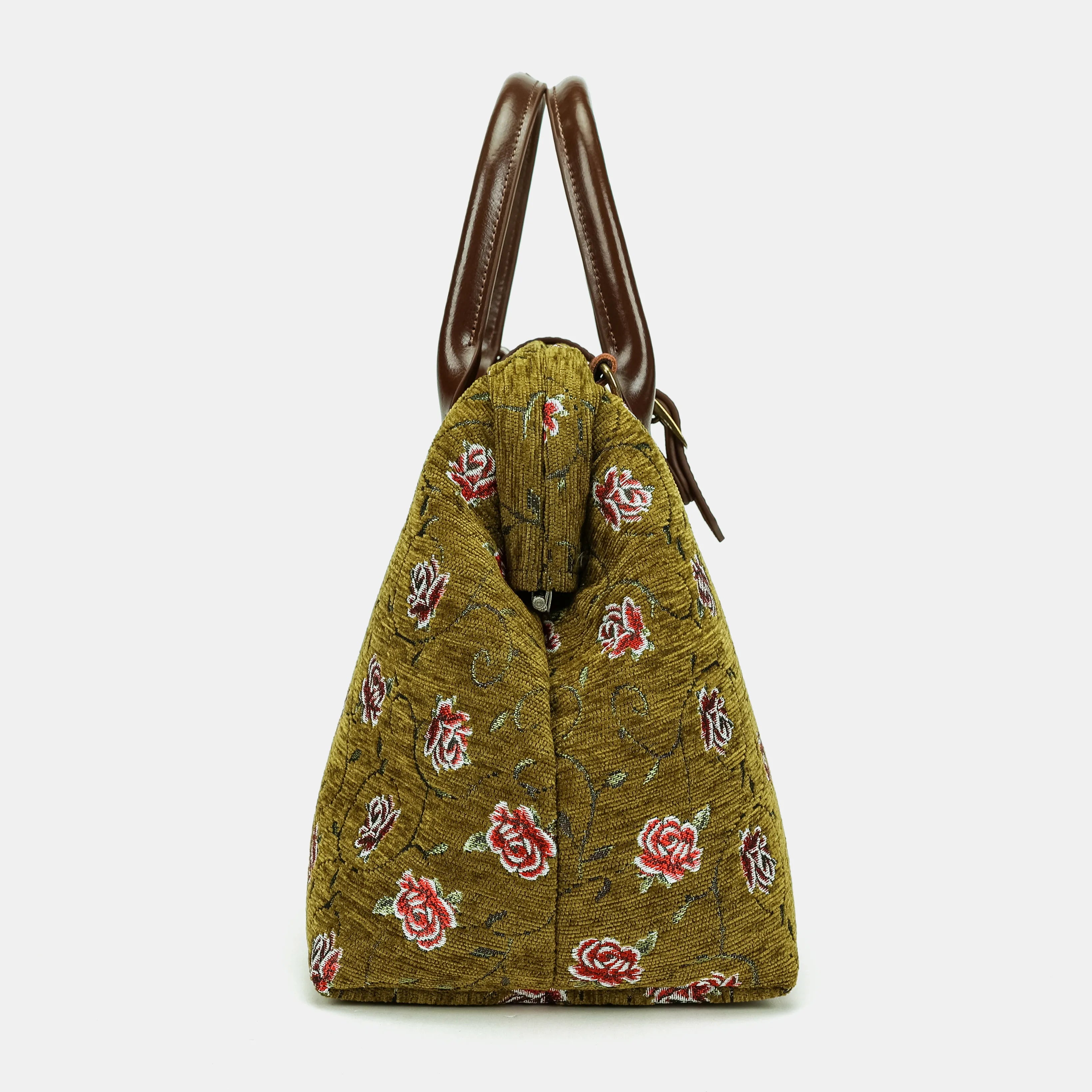 Climbing Rose Avocado Carpet Handbag Purse of America side