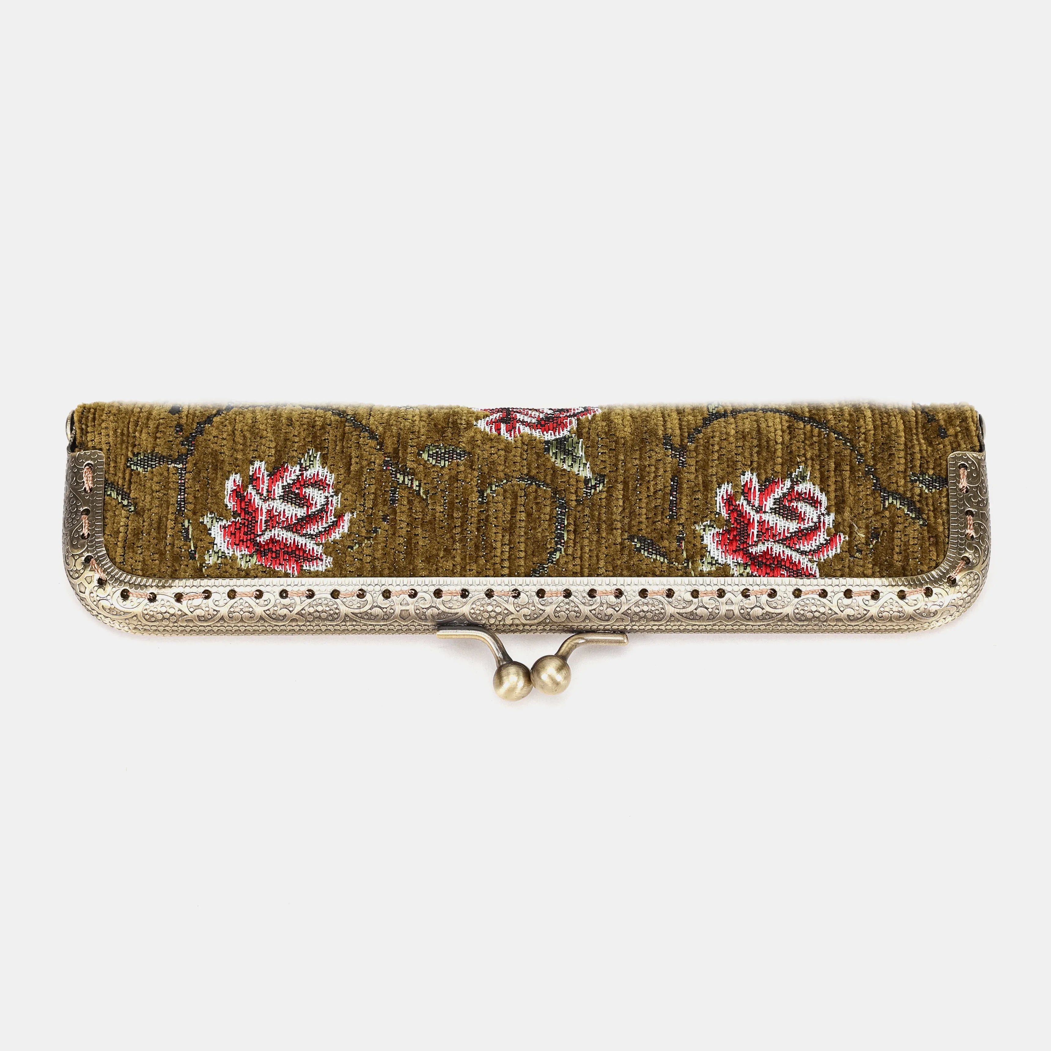 Climbing Rose Duo Pen Case Carpetbag of America front