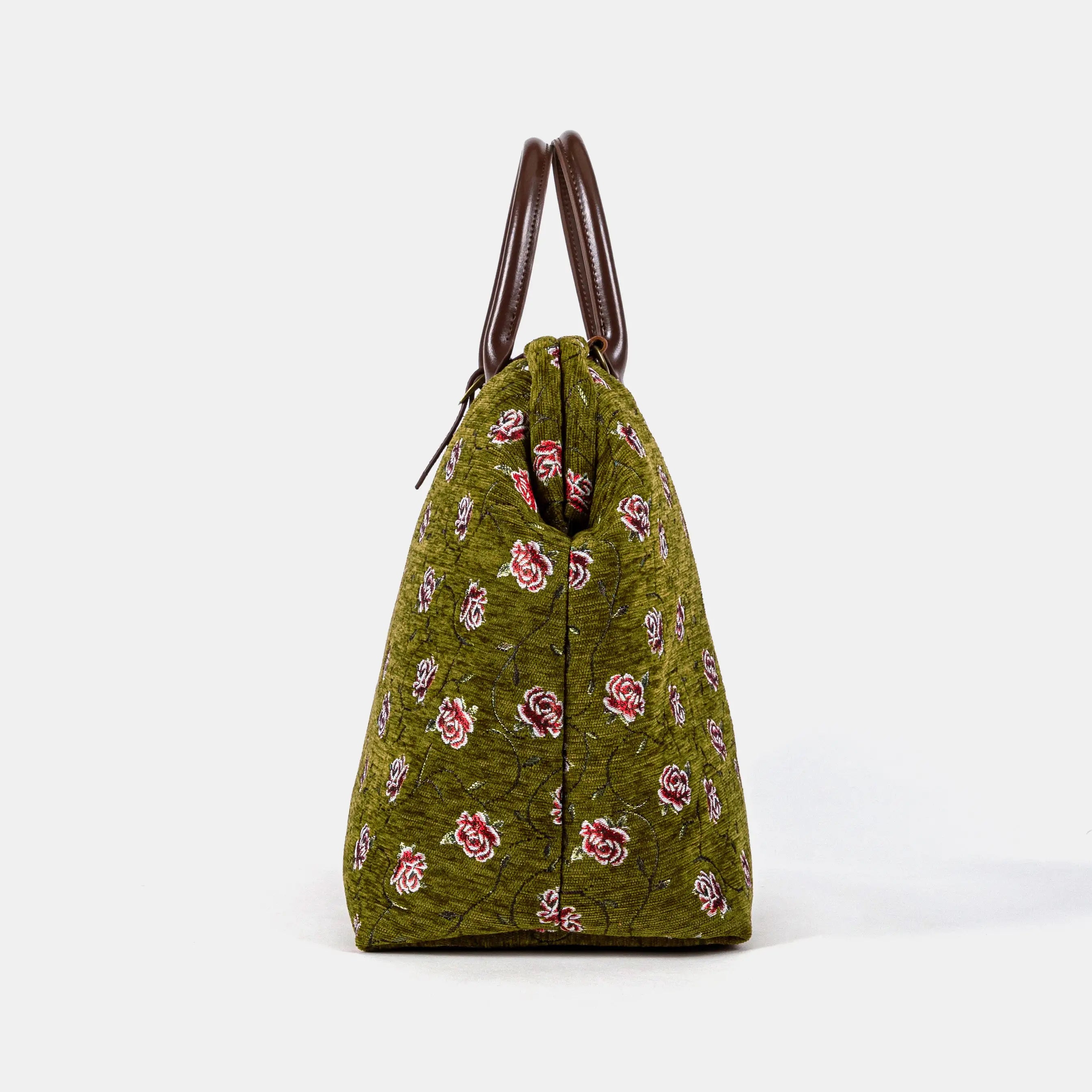 Climbing Rose Avocado Mary Poppins Weekender Carpetbag of America side