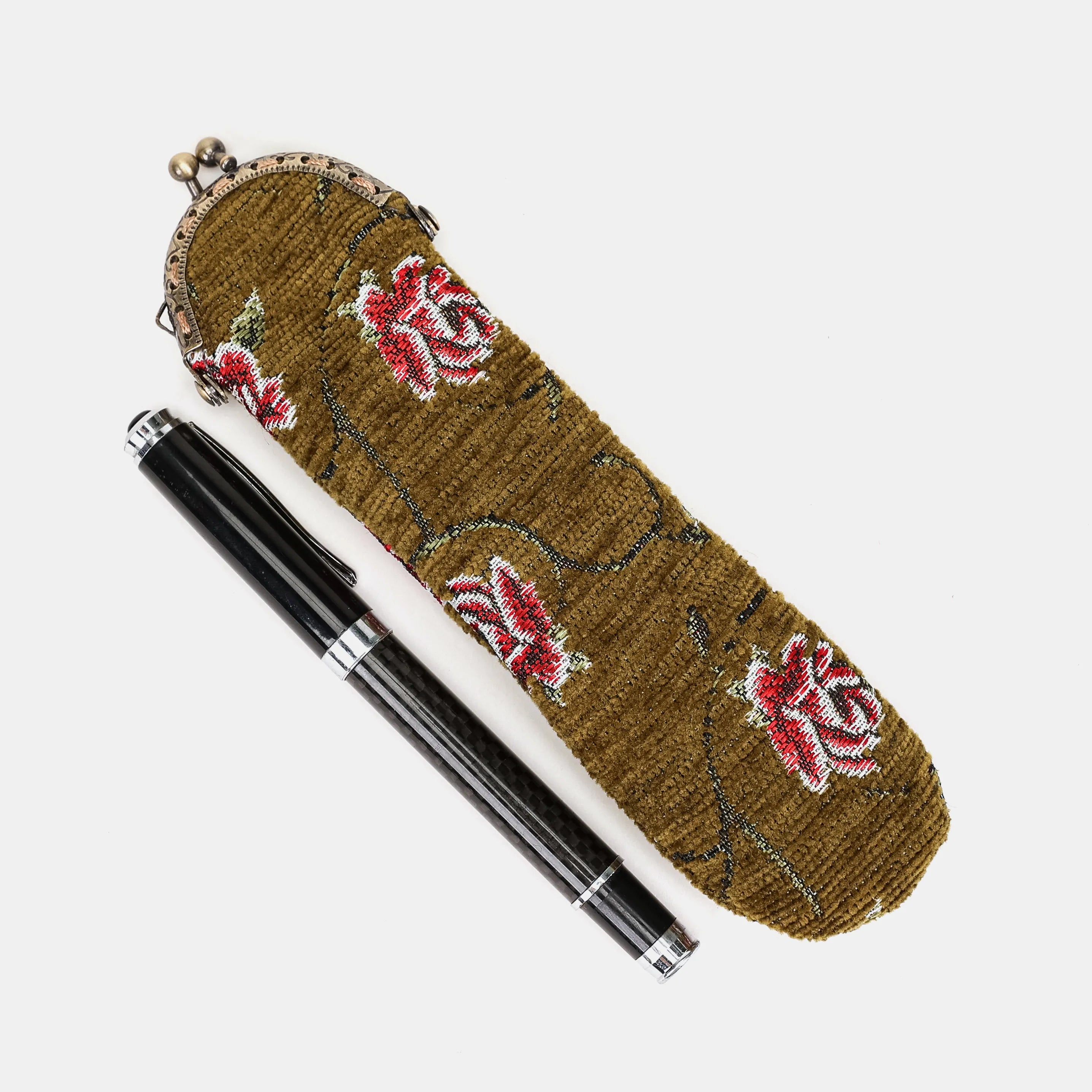 Climbing Rose Avocado Solo Pen Case Carpetbag of America main