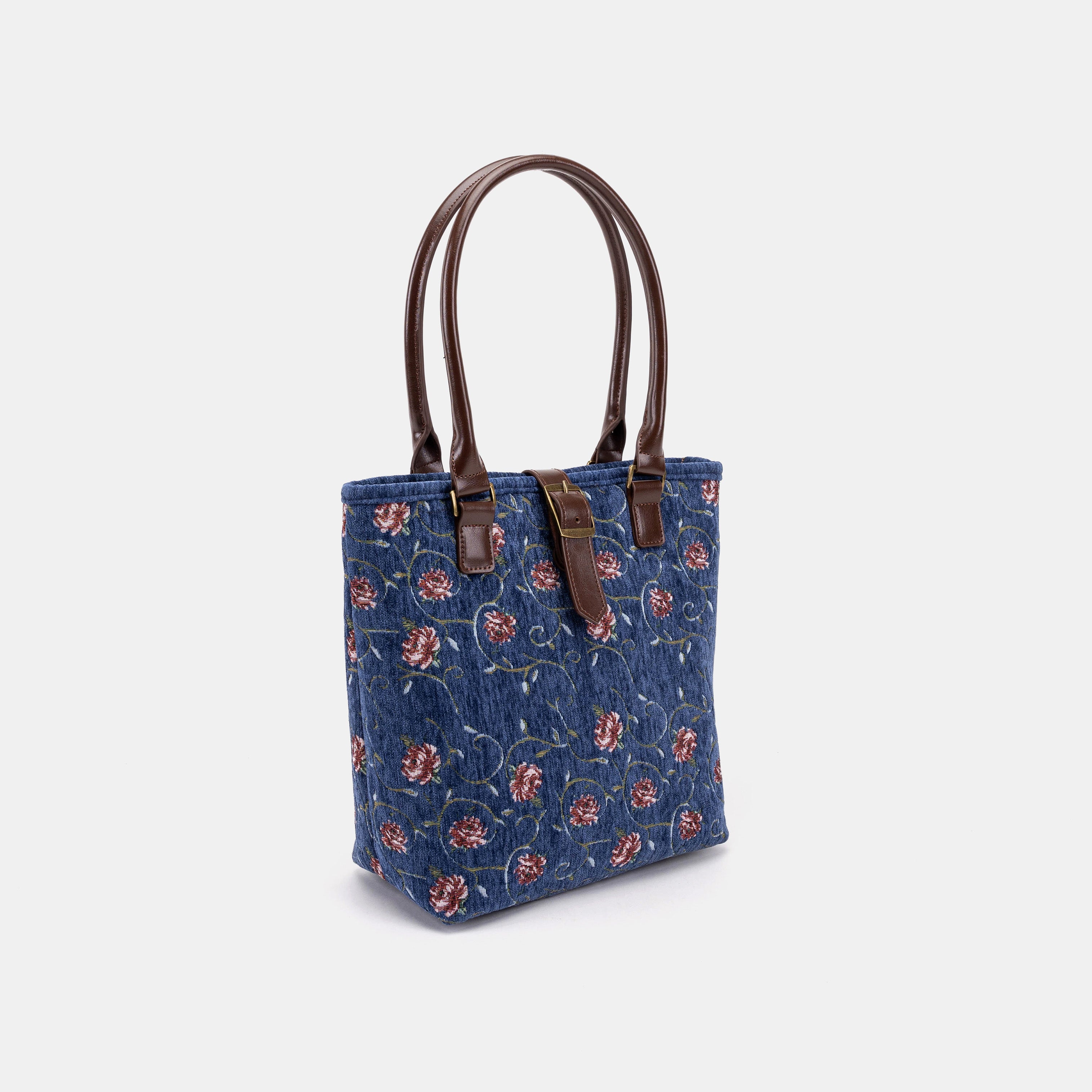 Climbing Rose Blue Everyday Tote Bag of America front side