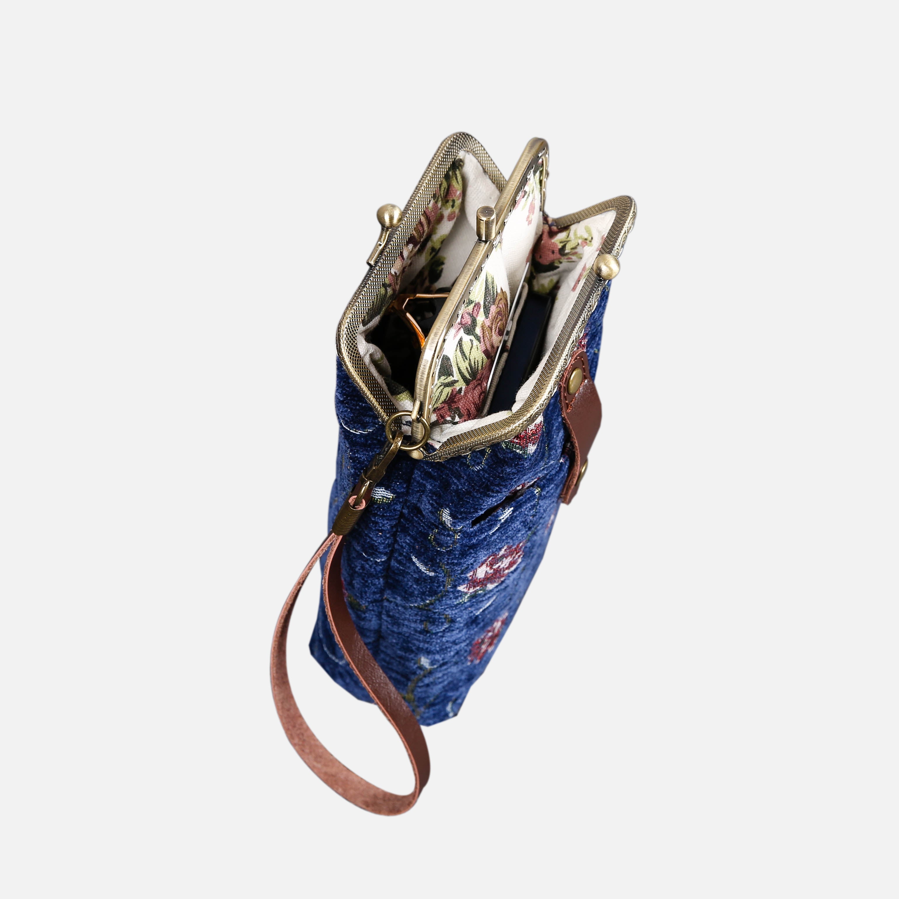 Climbing Rose Blue Series Carpet Phone Case Carpetbag of America Climbing Rose opening