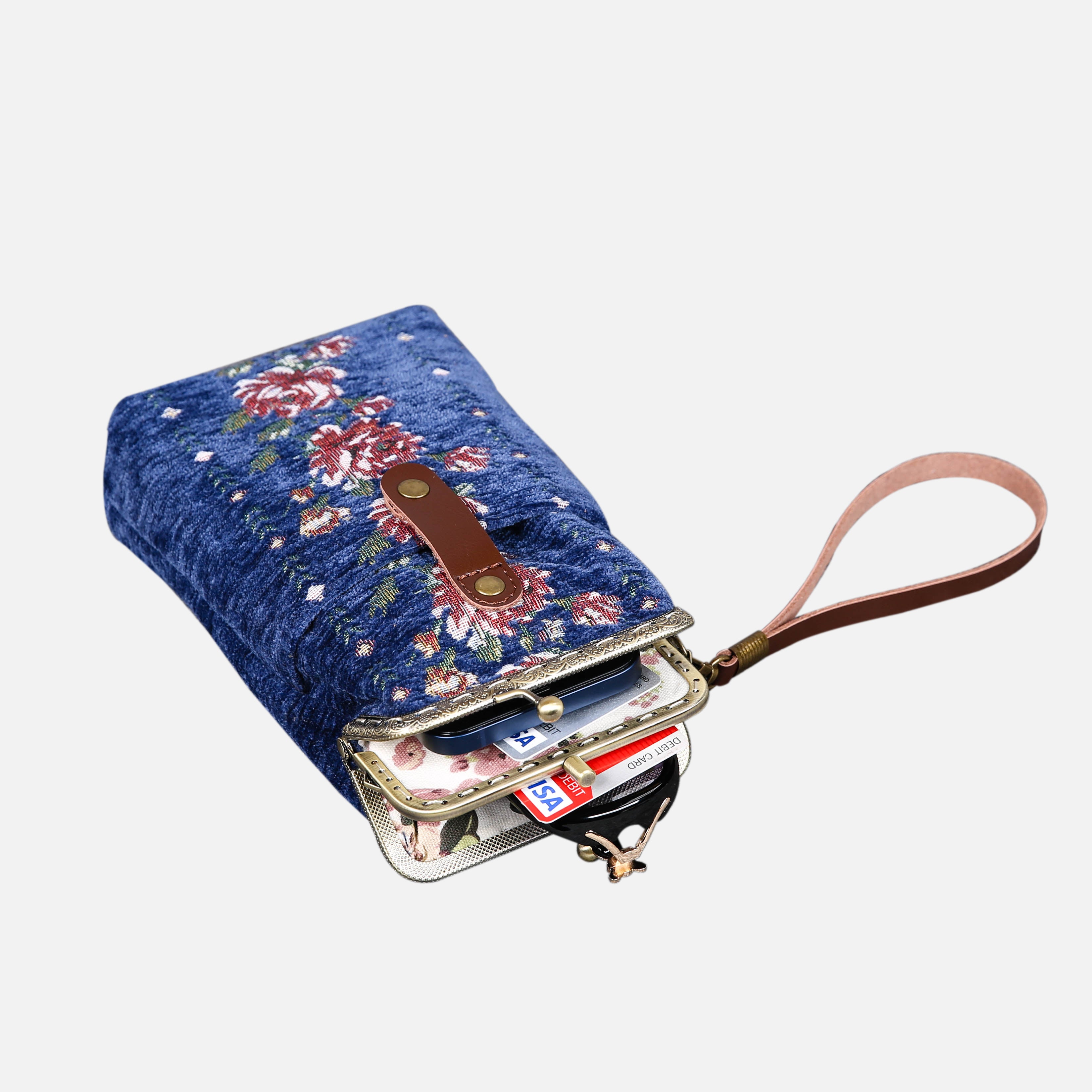 Climbing Rose Blue Series Carpet Phone Case Carpetbag of America Rose Trail in use