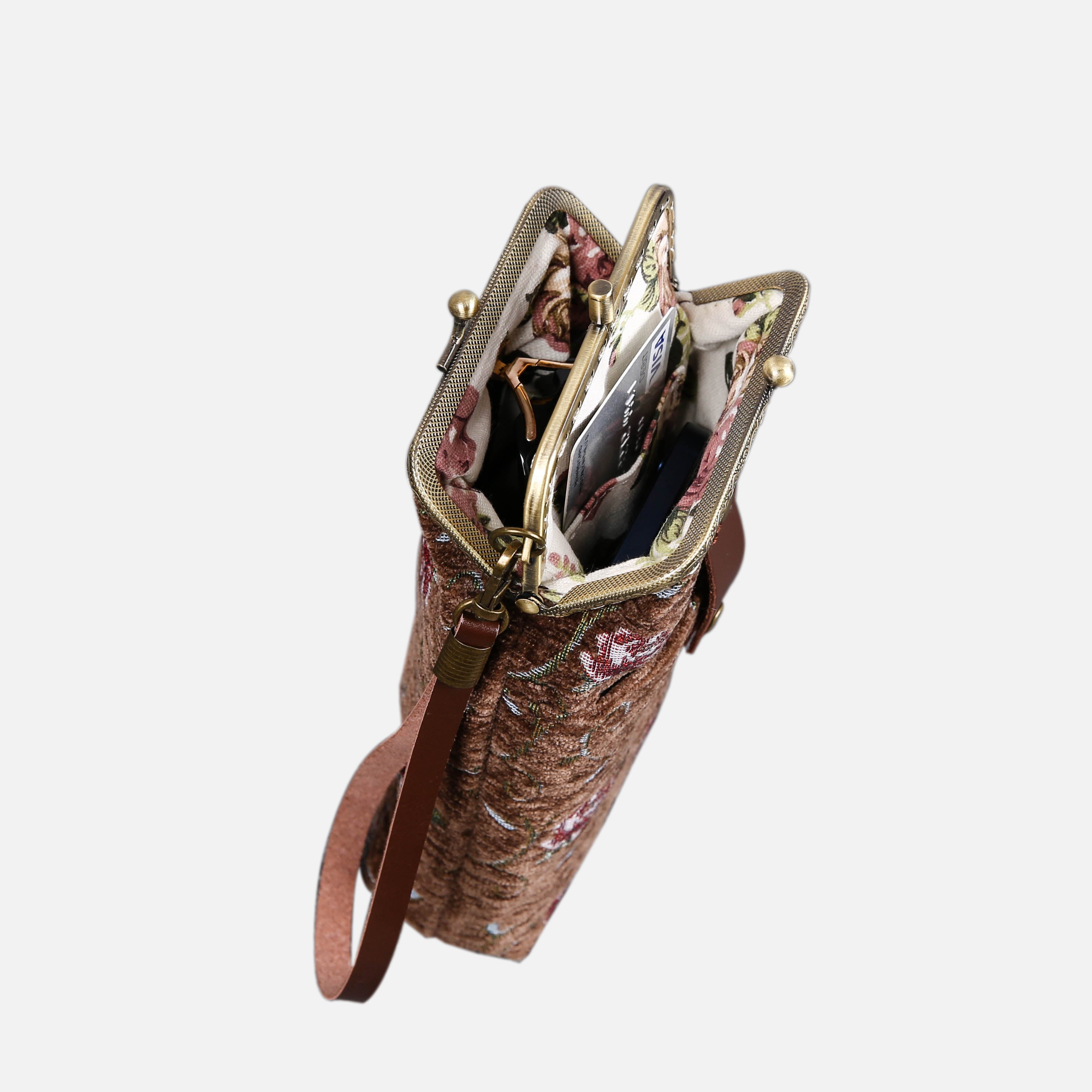 Climbing Rose Coffee Series Carpet Phone Case Carpetbag of America Climbing Rose opening