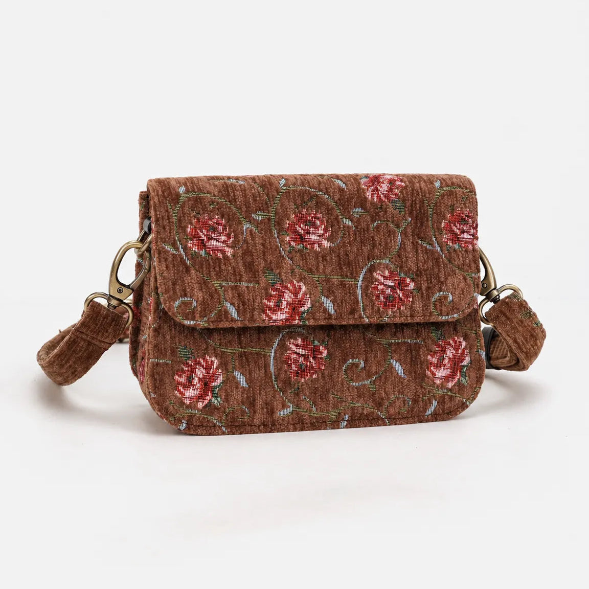Climbing Rose Flap Crossbody Bag carpet bag of America main