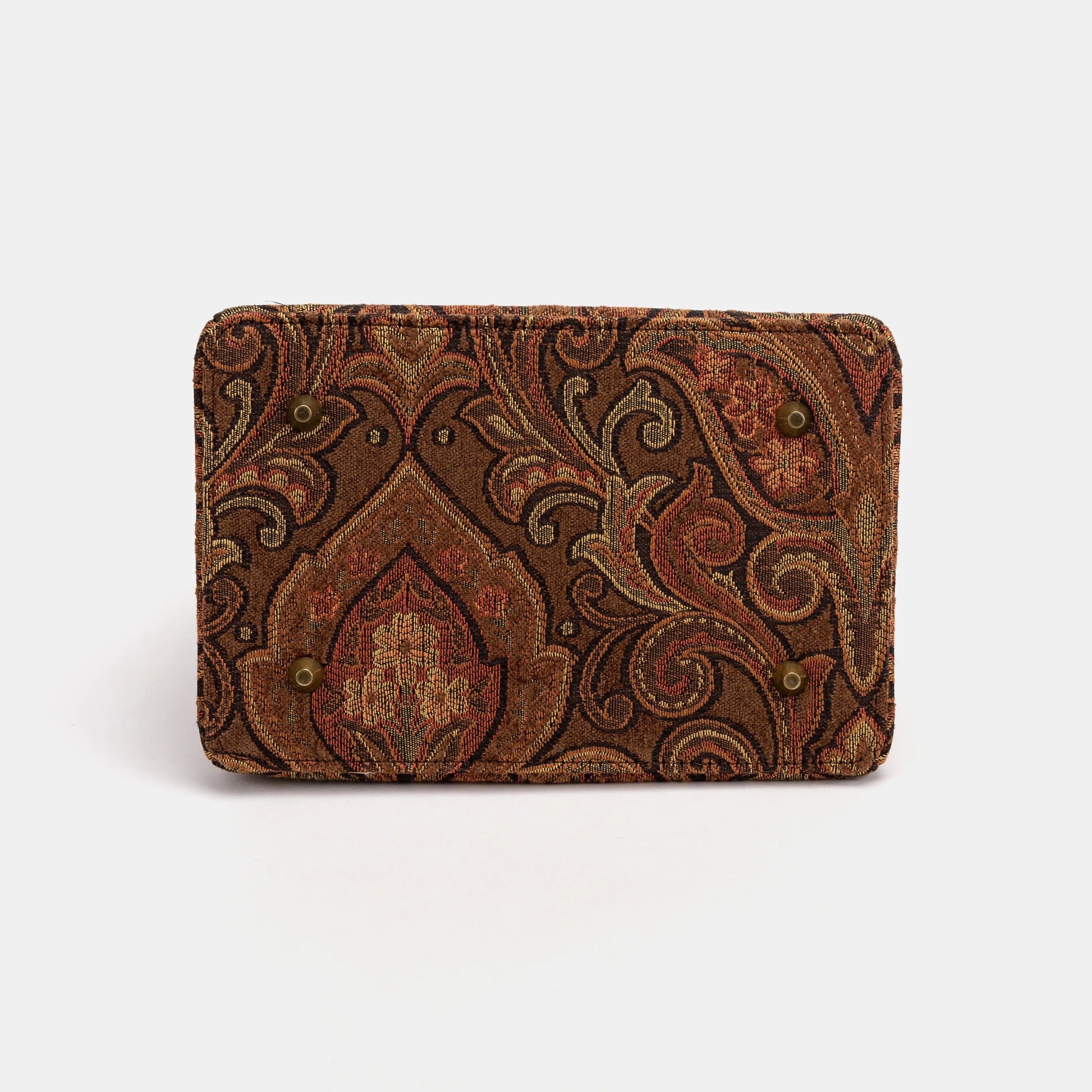 Damask D. Brown Cecile Carpet Purse Gladstone Bag of America bottom