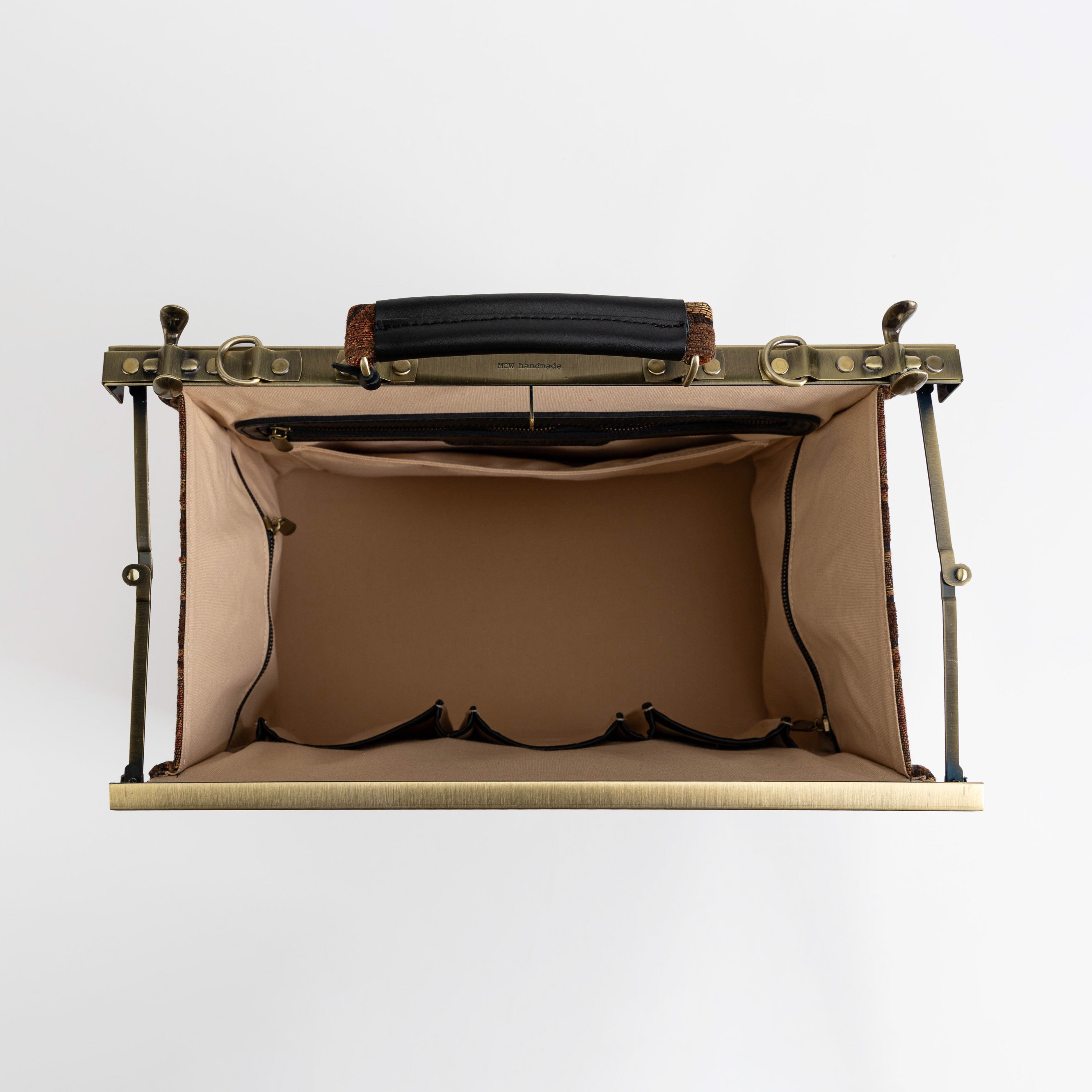 Damask D. Brown Celine Carpet Gladstone Bag of America inside