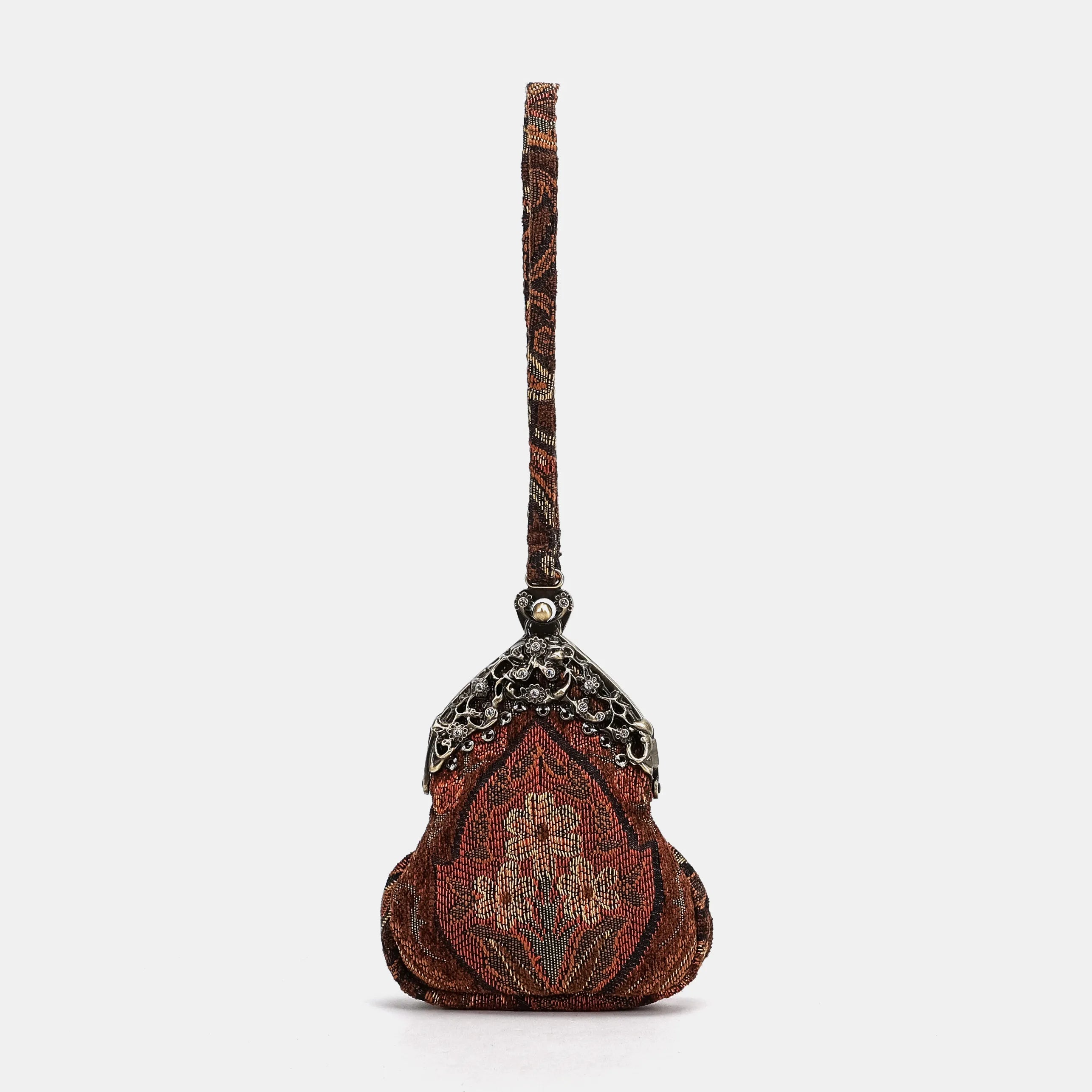 Damask D. Brown Chatelaine Purse Wristlet Bag of America main