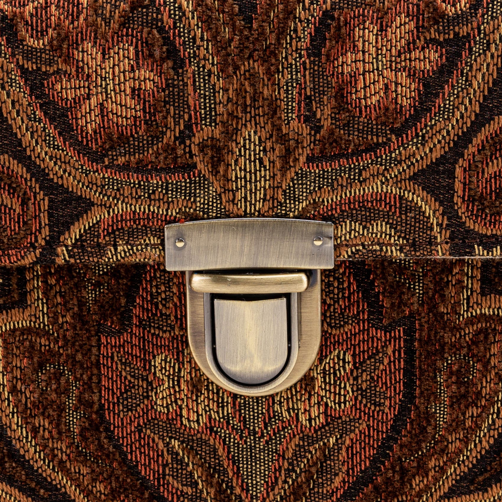Damask D. Brown Clara Medium Train Case Purse of America tuck lock