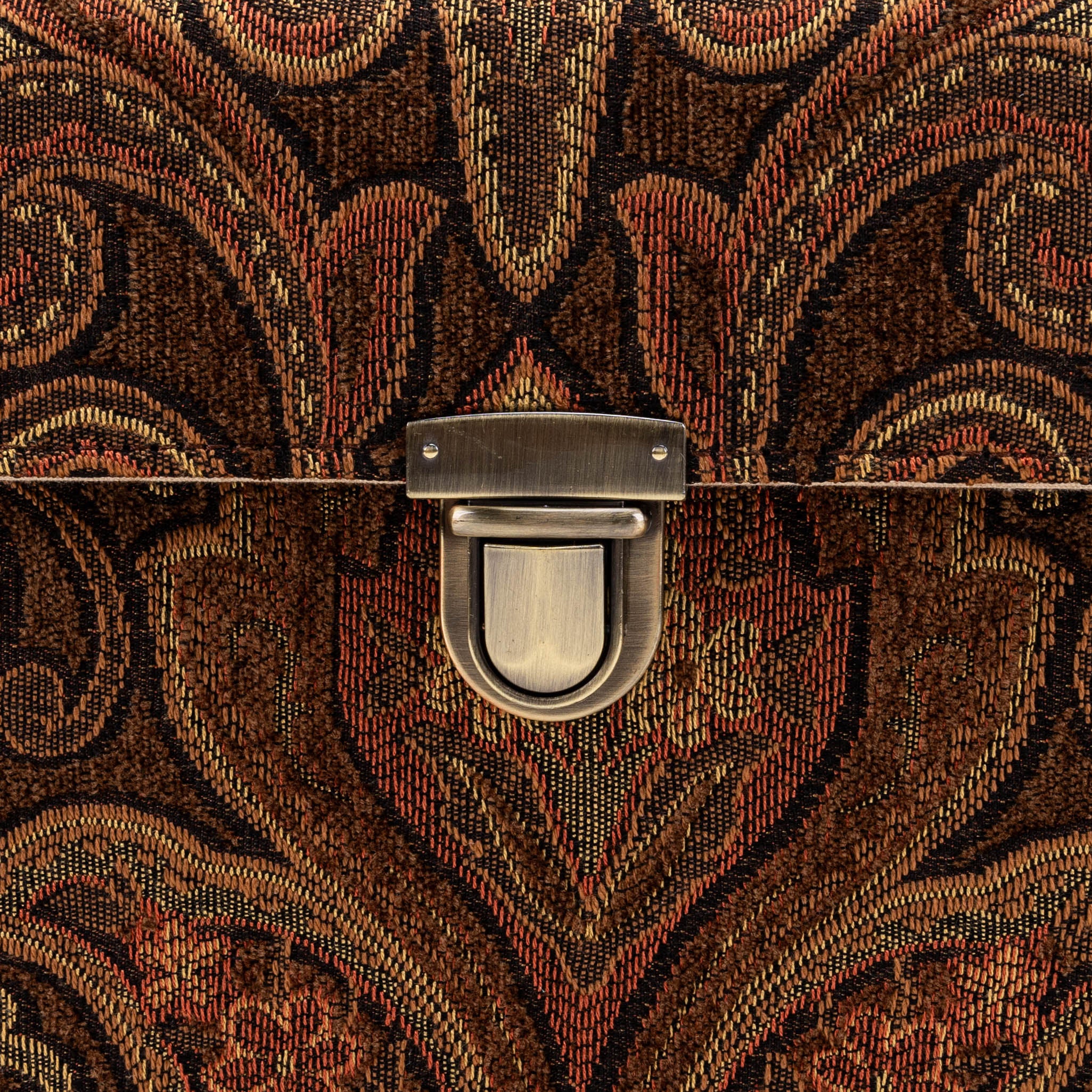 Damask D. Brown Josephine Large Train Case detail