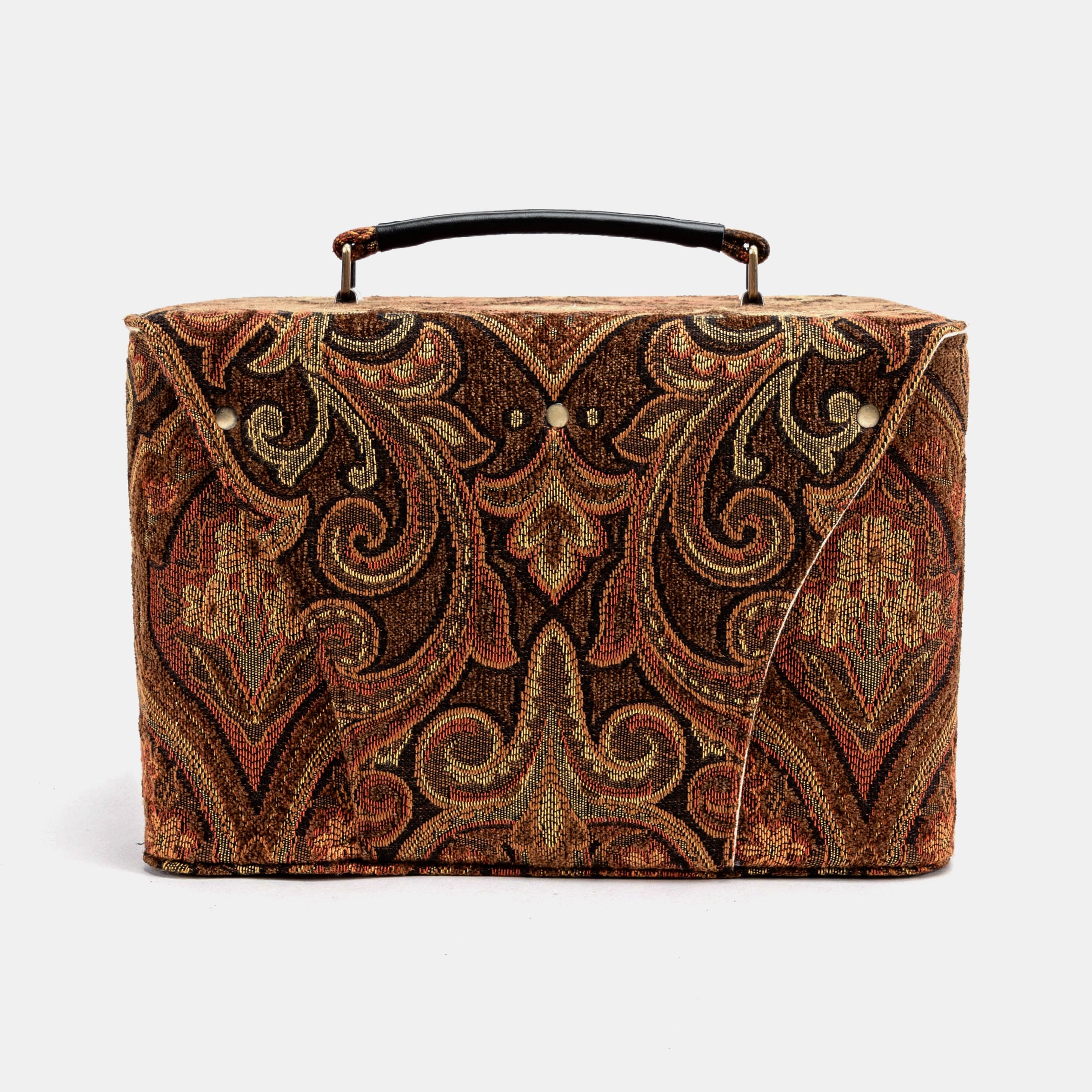 Damask D. Brown Josephine Large Train Case back