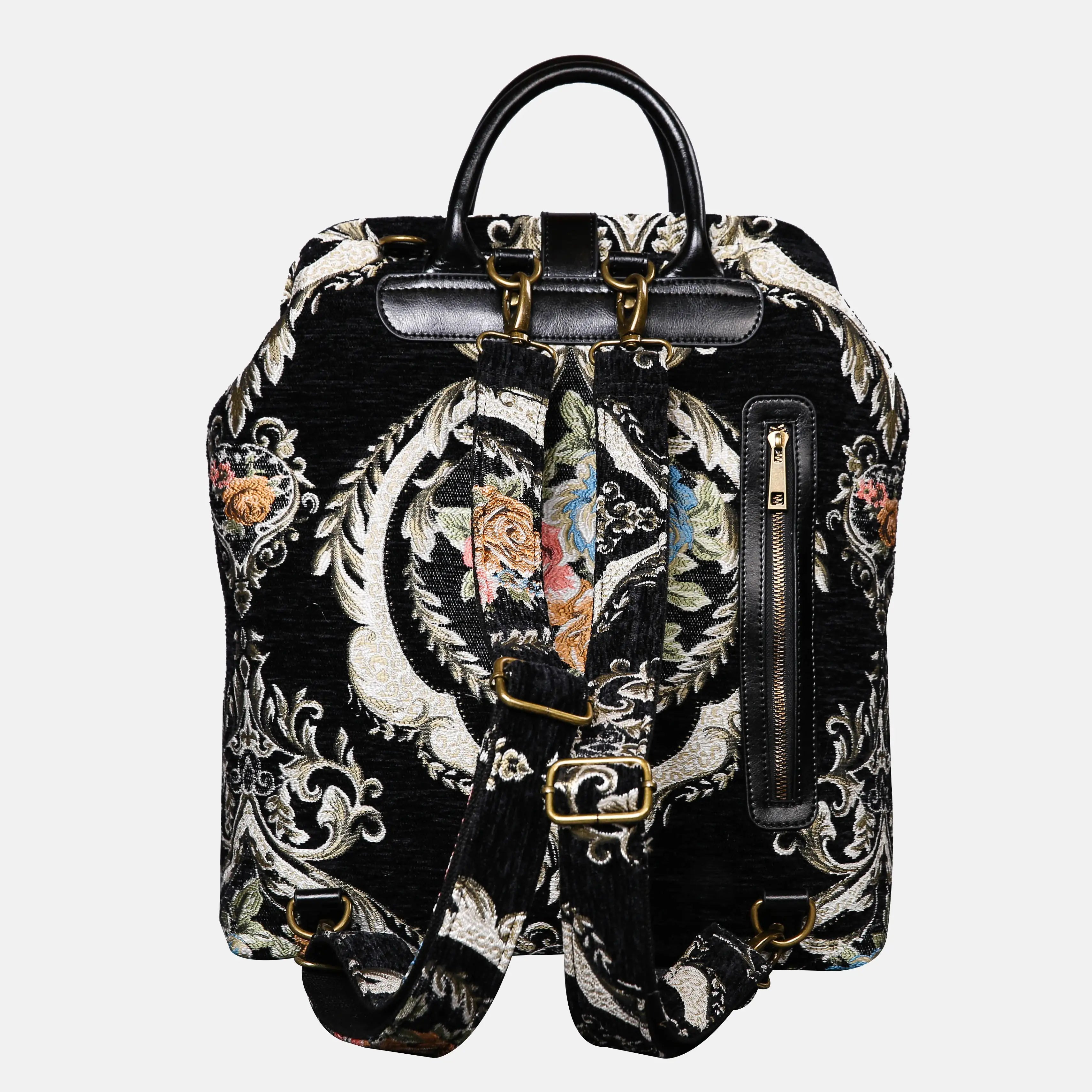 Eternal Elegance Black Carpet Laptop Backpack Carpetbag of America buckle