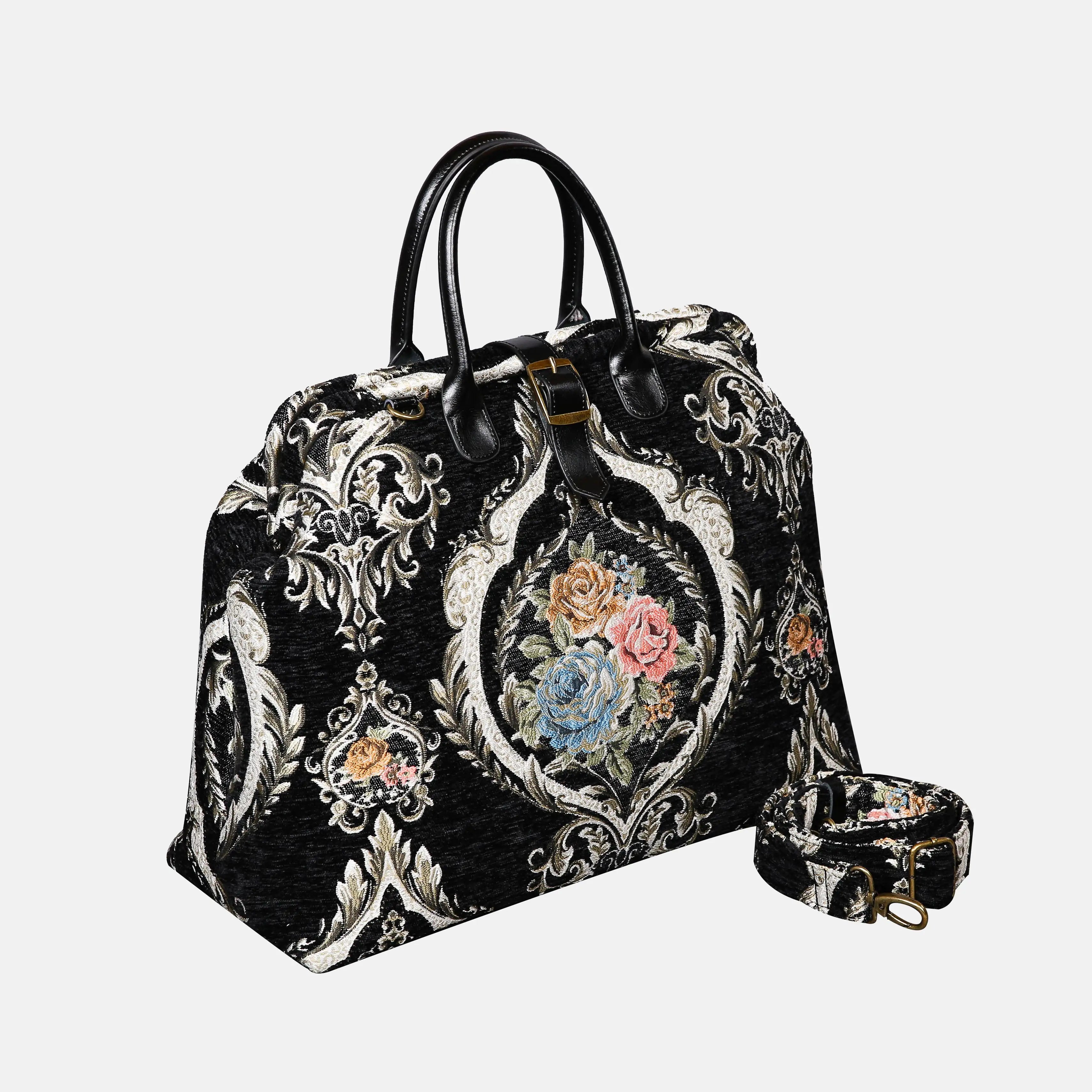Eternal Elegance Black Mary Poppins Weekender Carpetbag of America with shoulder strap
