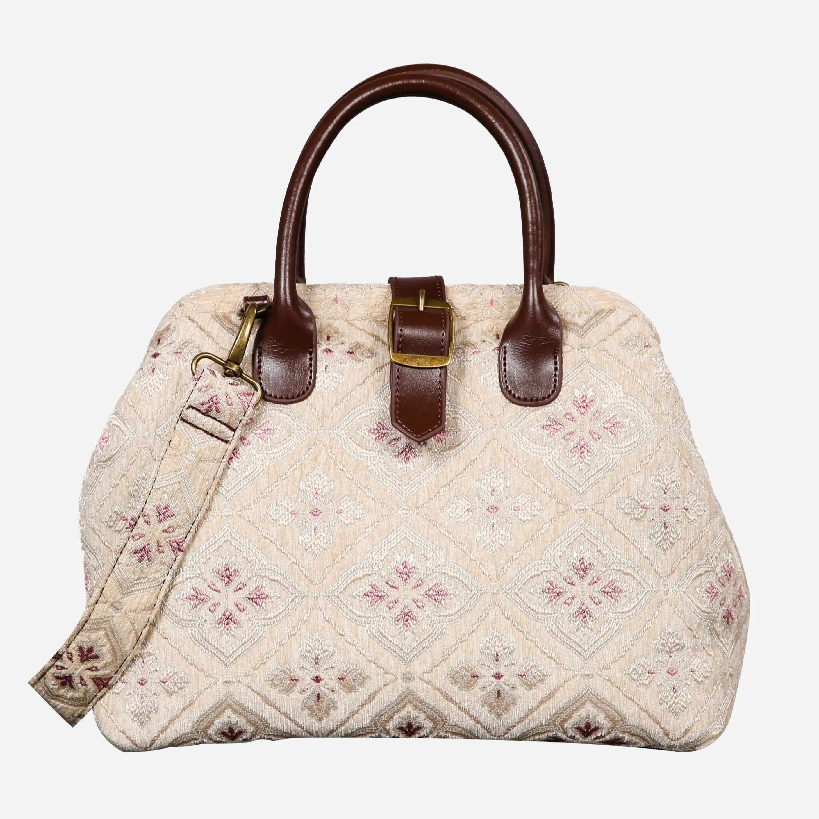 Ethnic Cream Carpet Handbag Purse carpet bag MCW Handmade of America main