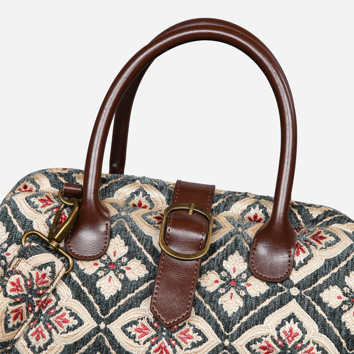 Ethnic Green Carpet Handbag Purse carpet bag MCW Handmade of America buckle