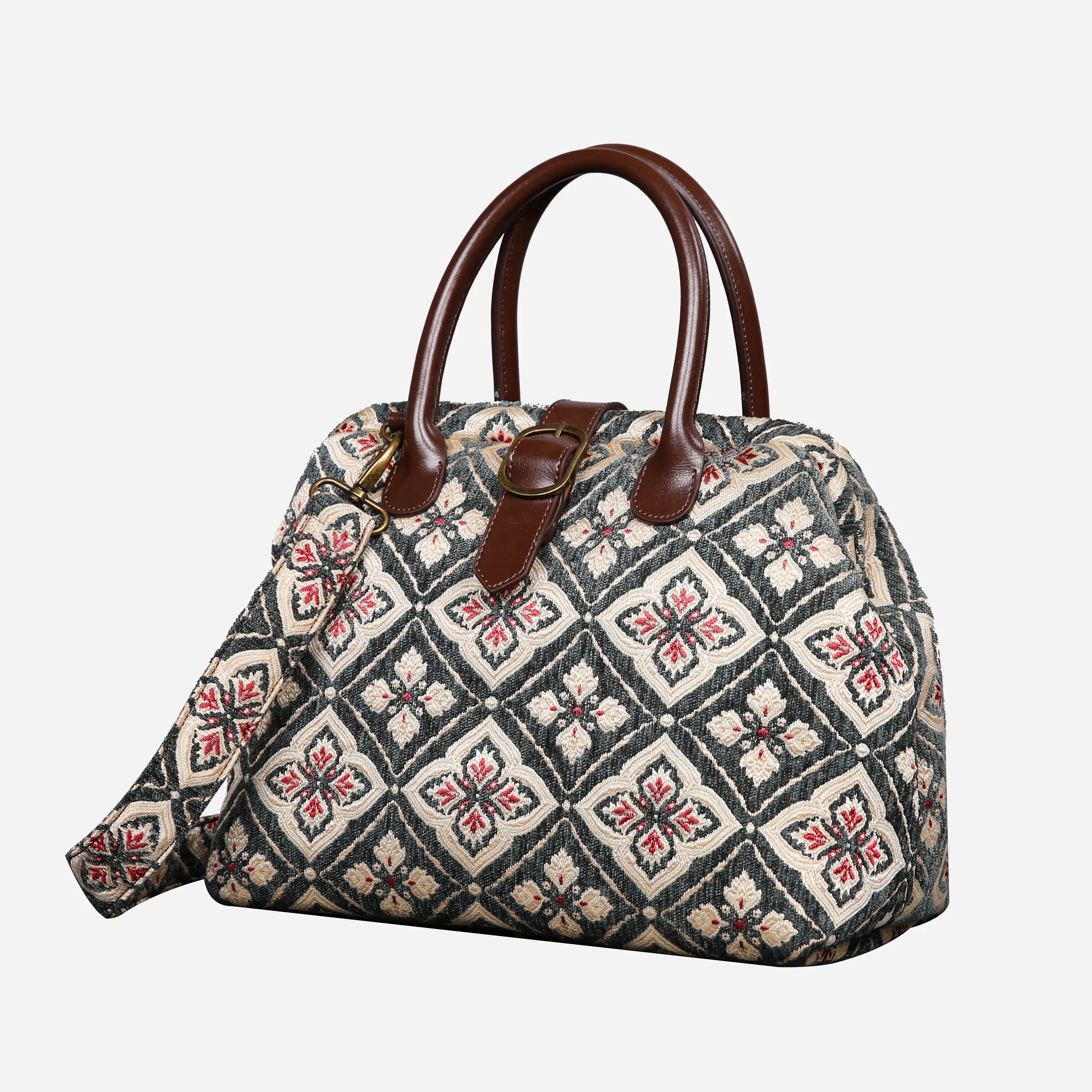 Ethnic Green Carpet Handbag Purse carpet bag MCW Handmade of America front