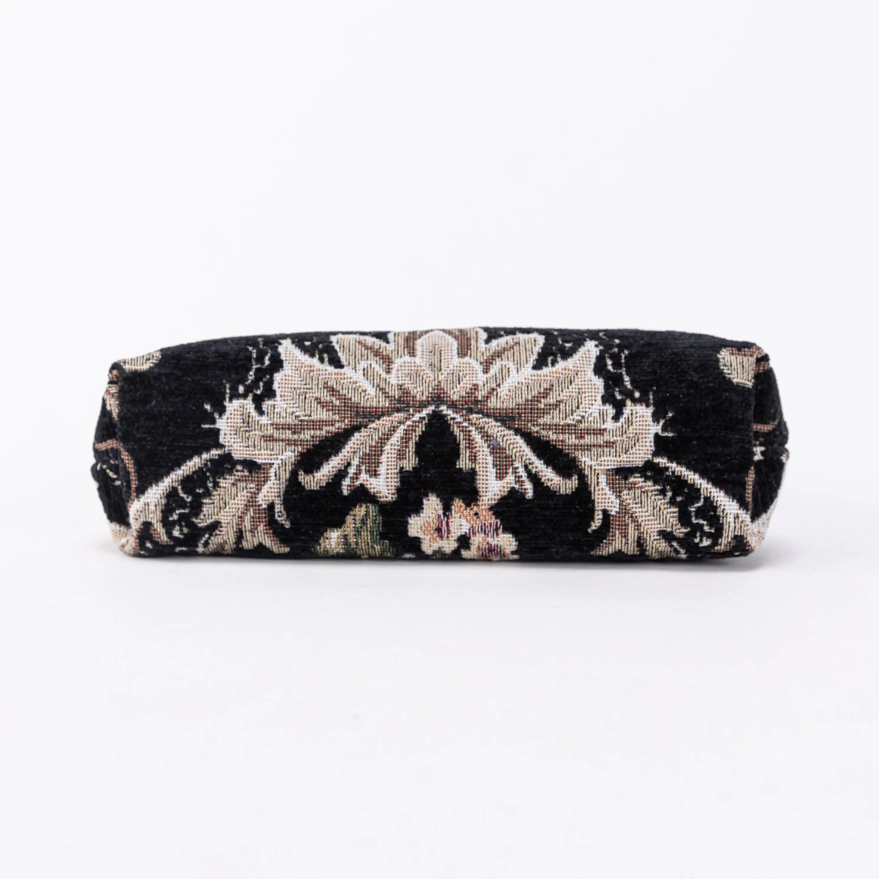 Floral Black Alma Evening Clutch Carpet Bag of America bottom