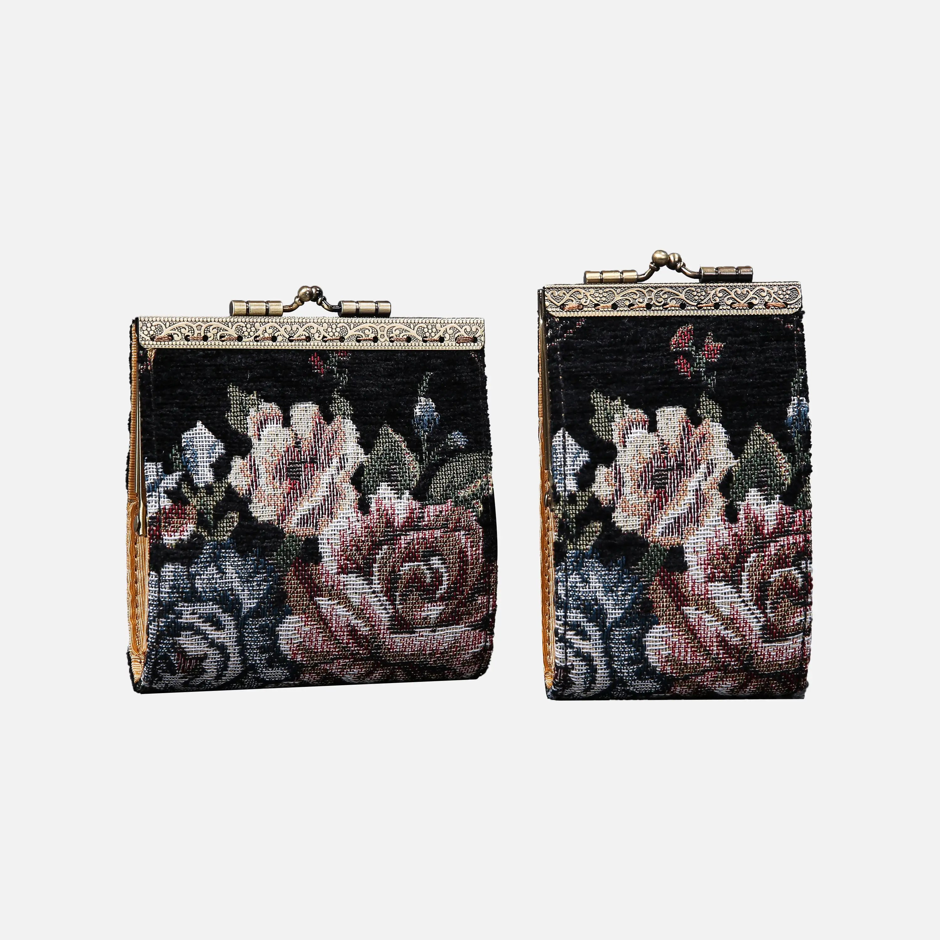 Floral Black Card Wallet of America main