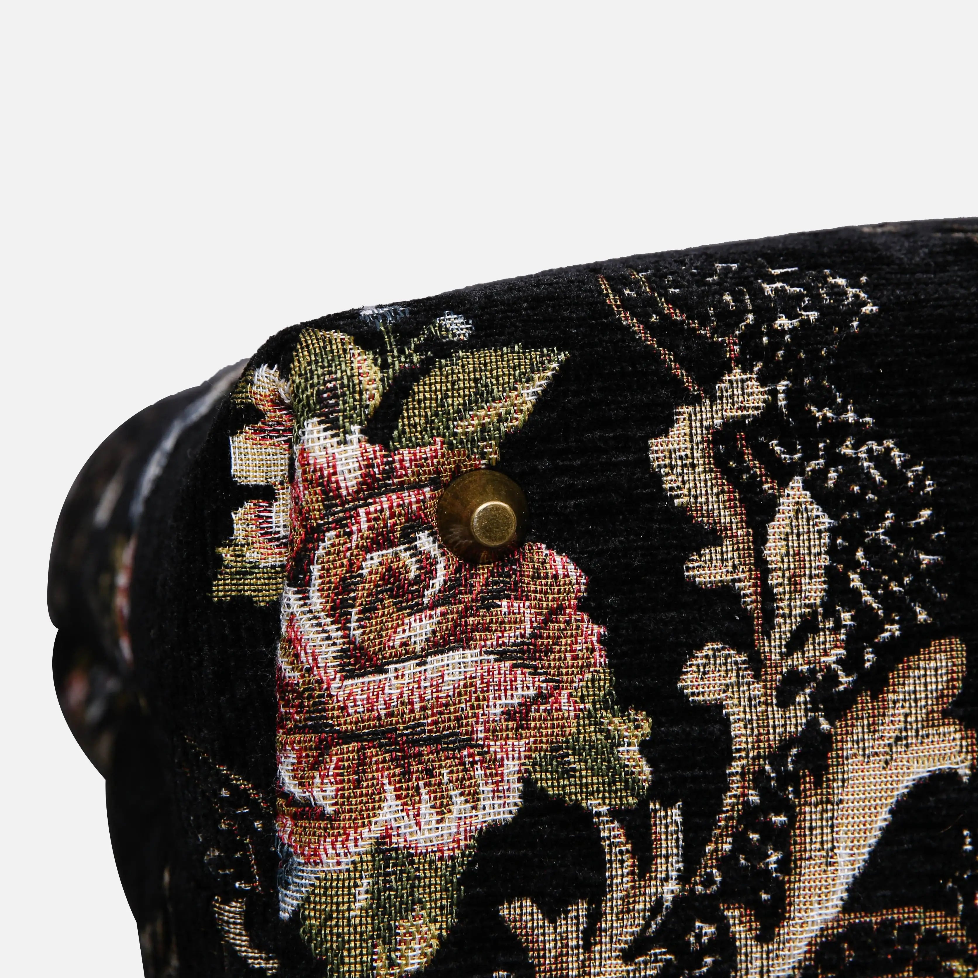 Floral Black Carpet Laptop Backpack Carpetbag of America bottom