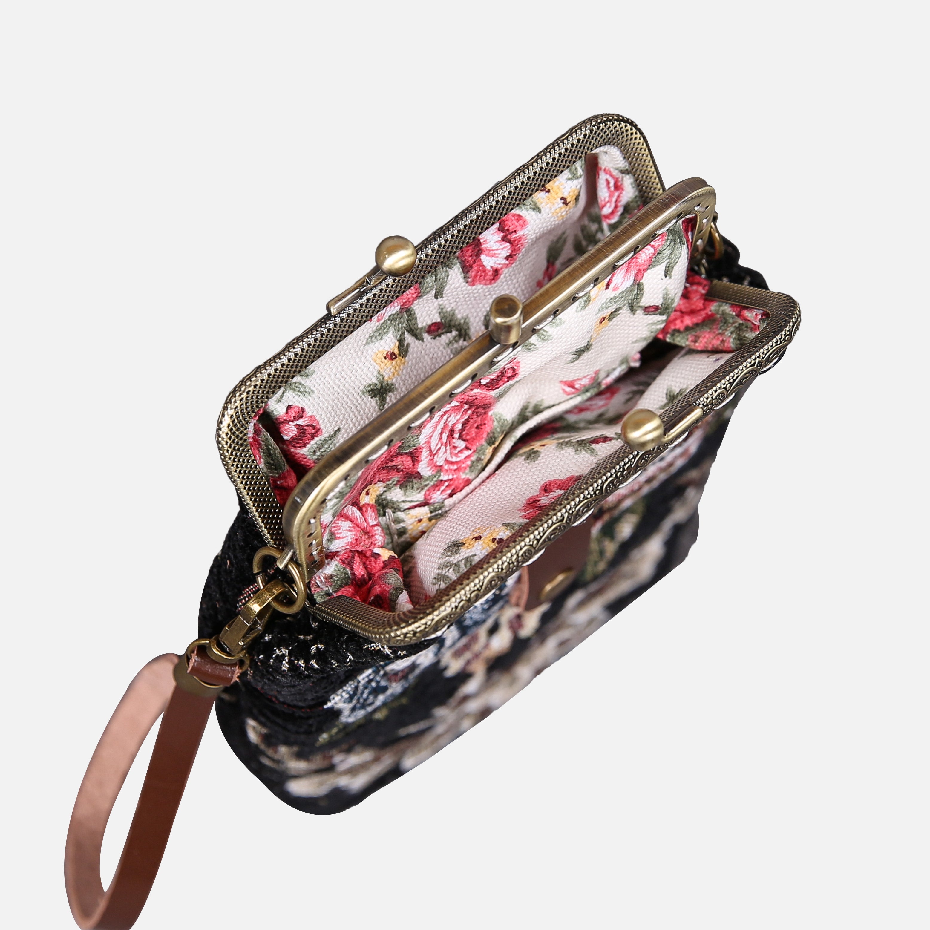 Floral Black Carpet Phone Case Carpetbag of America standing
