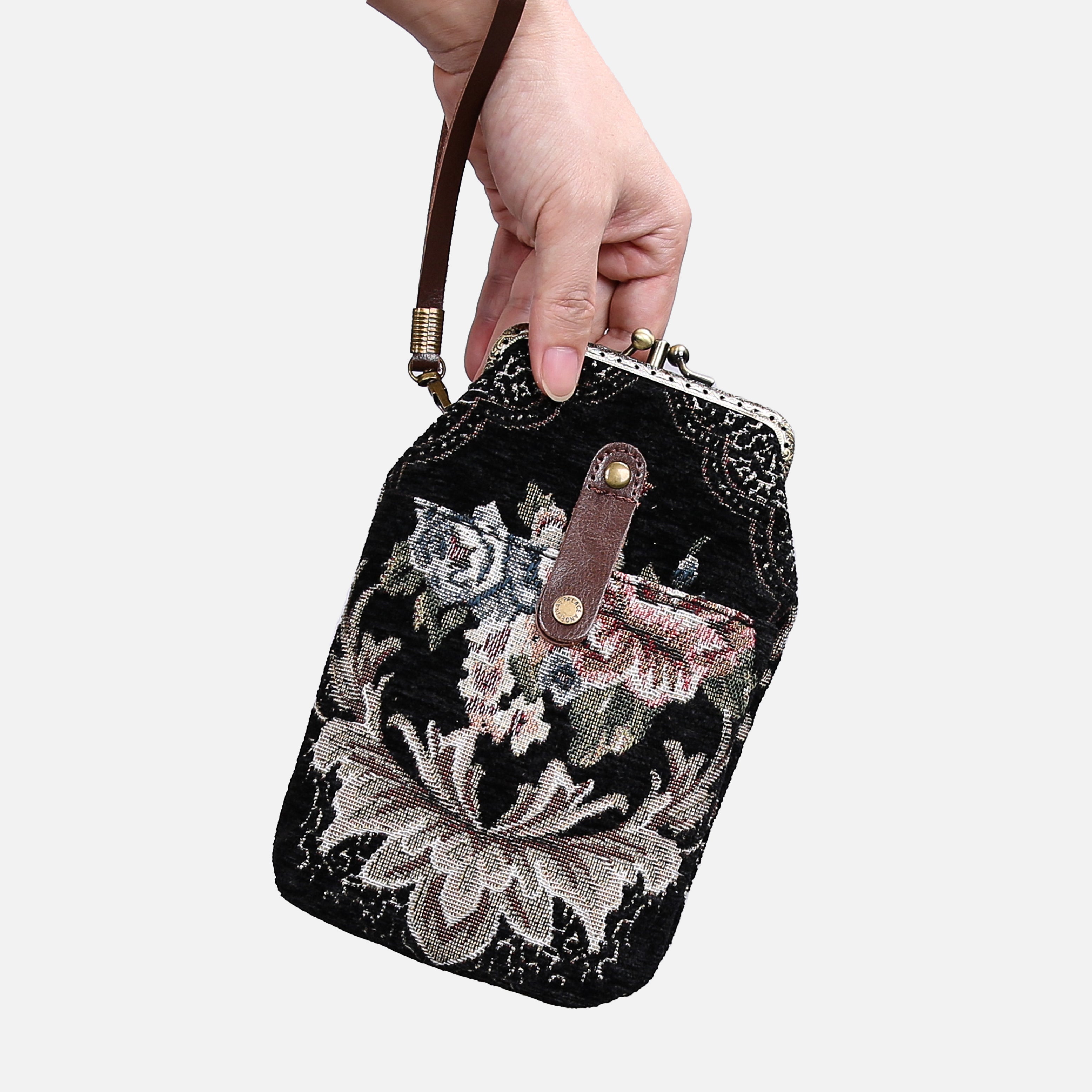 Floral Black Carpet Phone Case Carpetbag of America main