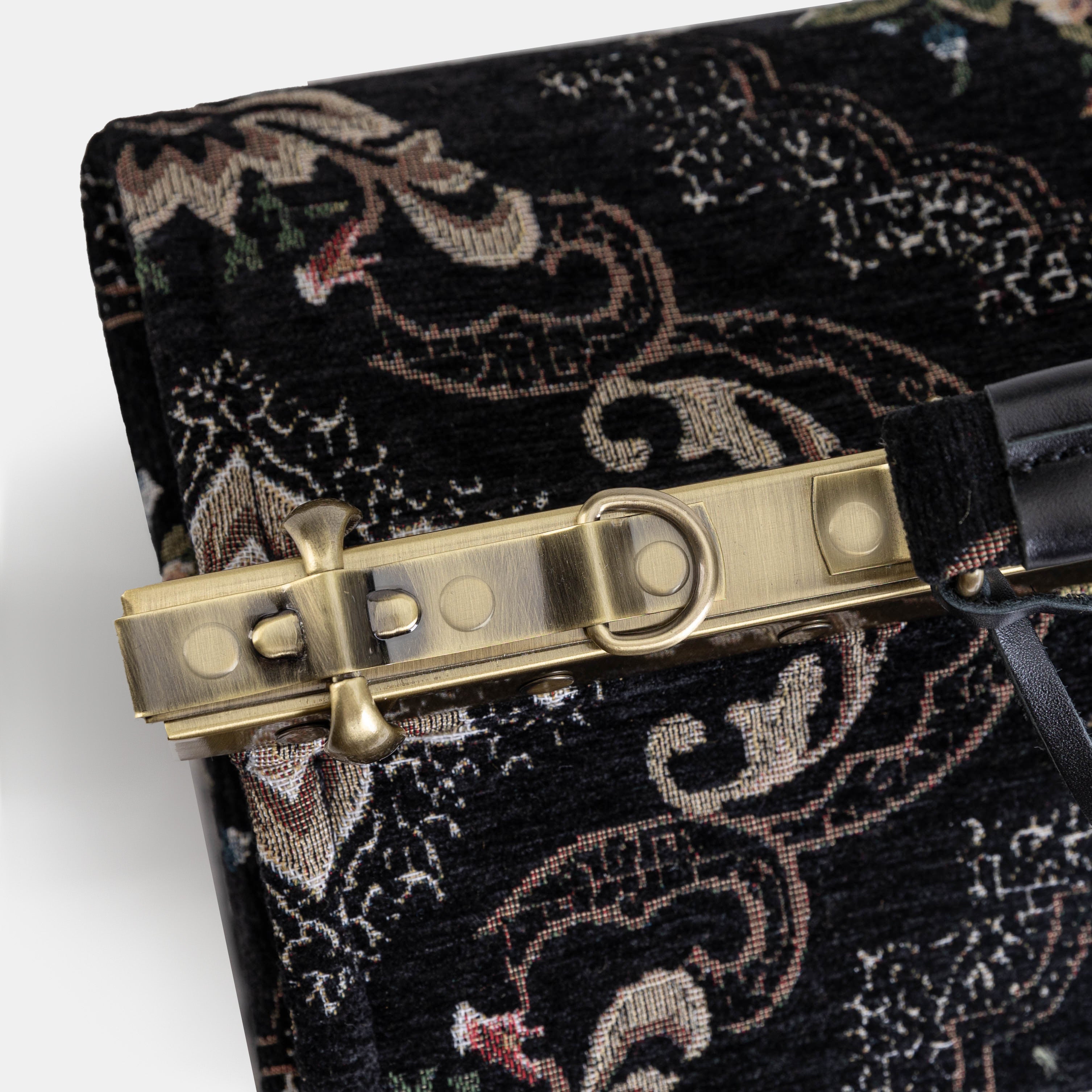 Floral Black Genevieve Carpet Gladstone Bag of America frame