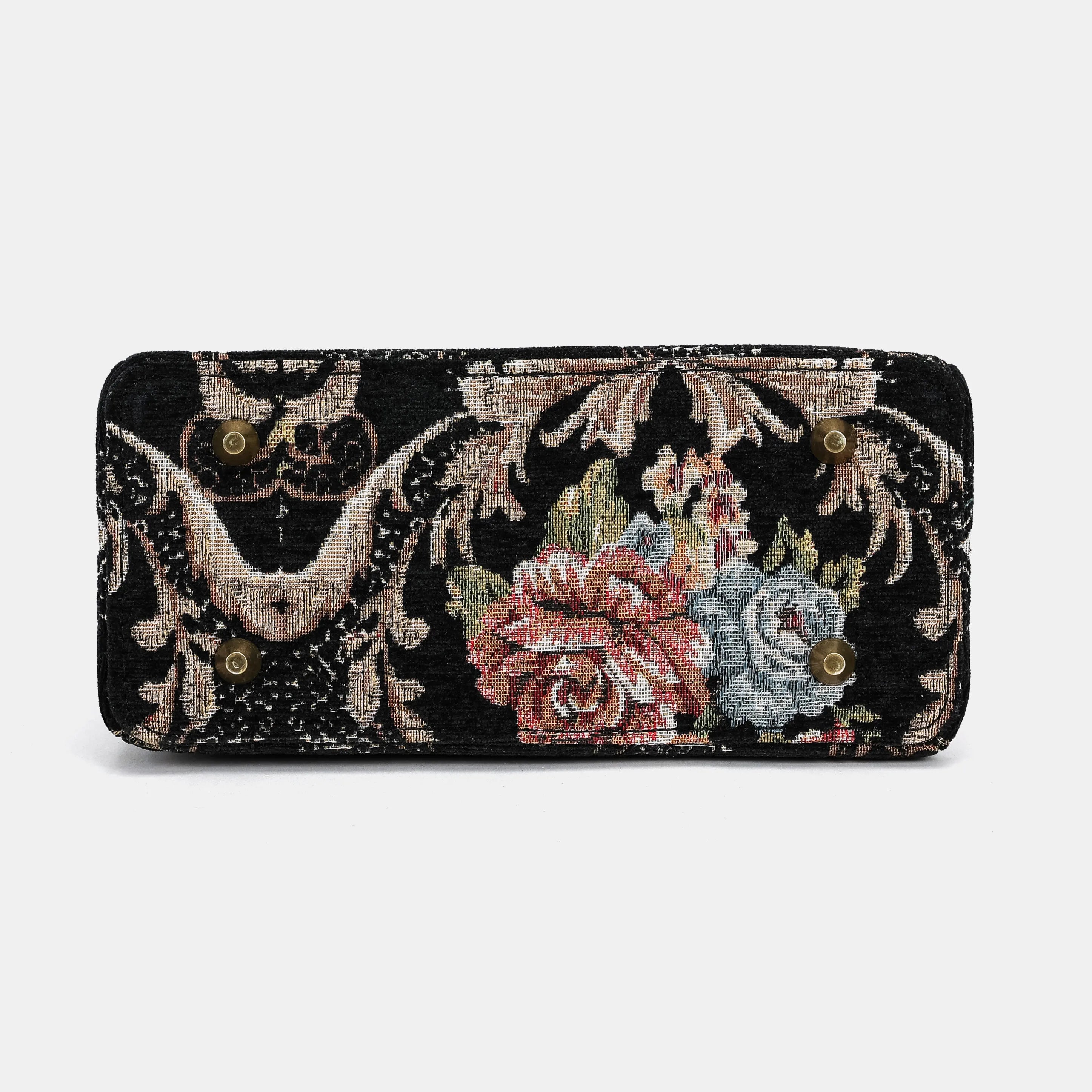Floral Black Helena Carpet Gladstone Backpack of America bottom