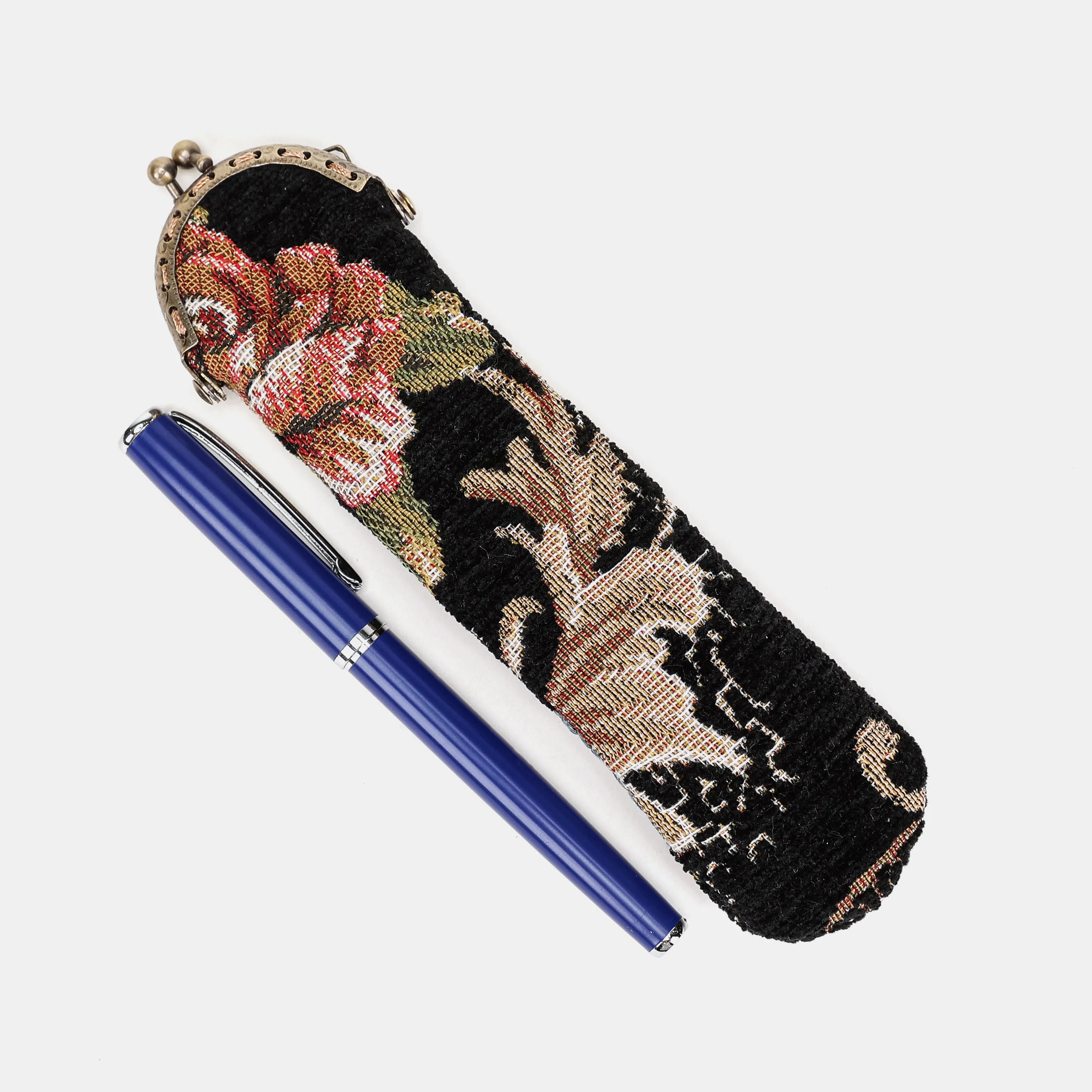 Floral Black Solo Pen Case Carpetbag of America main