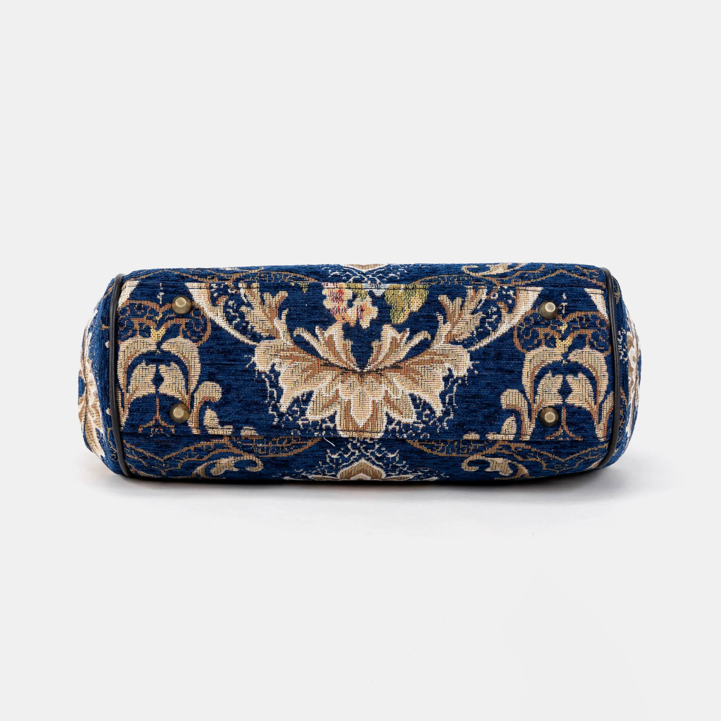 Floral Blue Alma Shoulder Bag Carpet Bag of America bottom