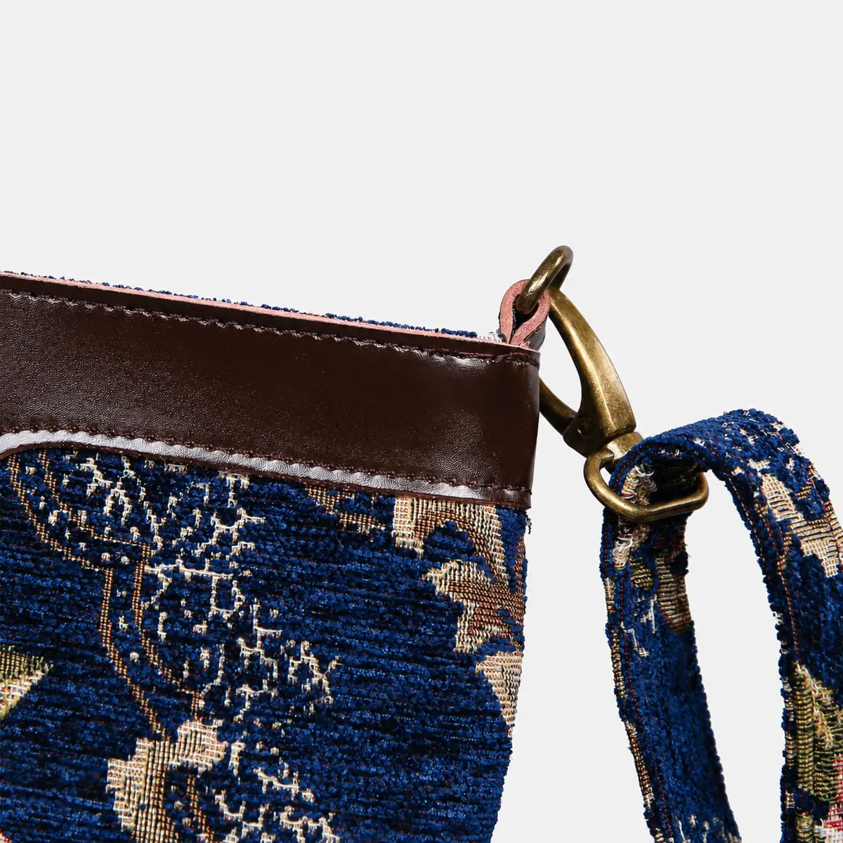 Floral Blue Butterfly Crossbody Bag Carpetbag of America details