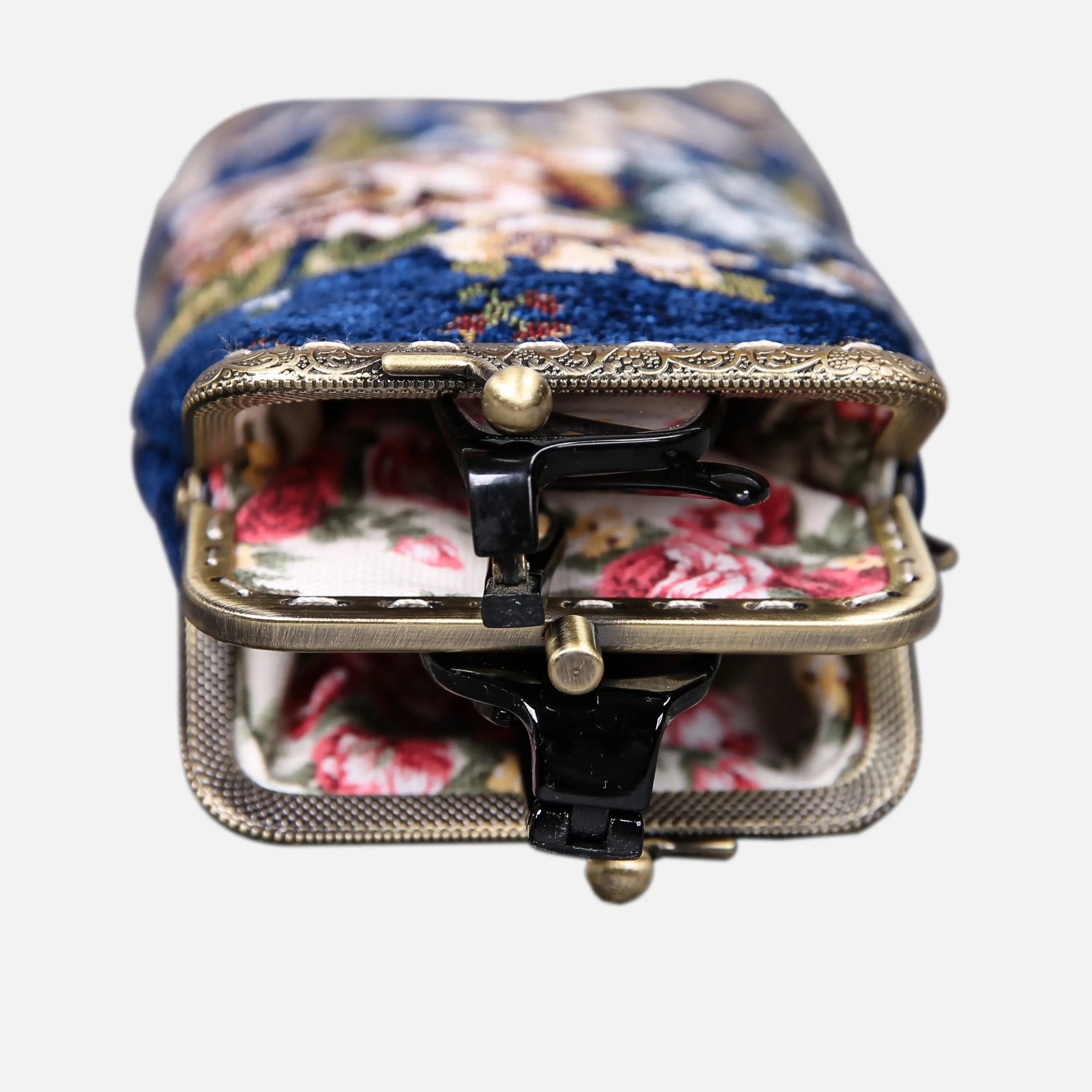 Floral Blue Carpet Eyeglasses Case of America with glasses-4