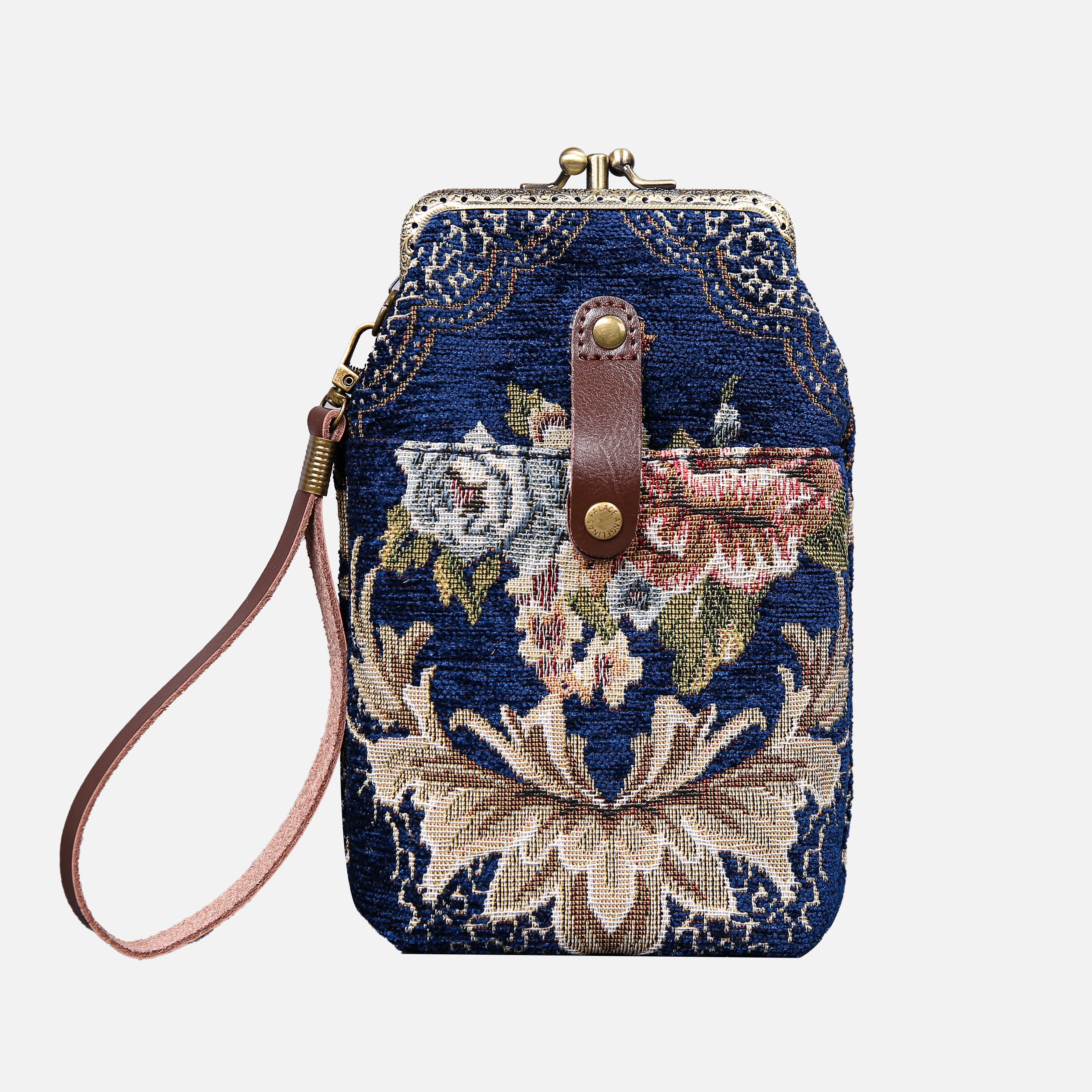 Floral Blue Carpet Phone Case Carpetbag of America front