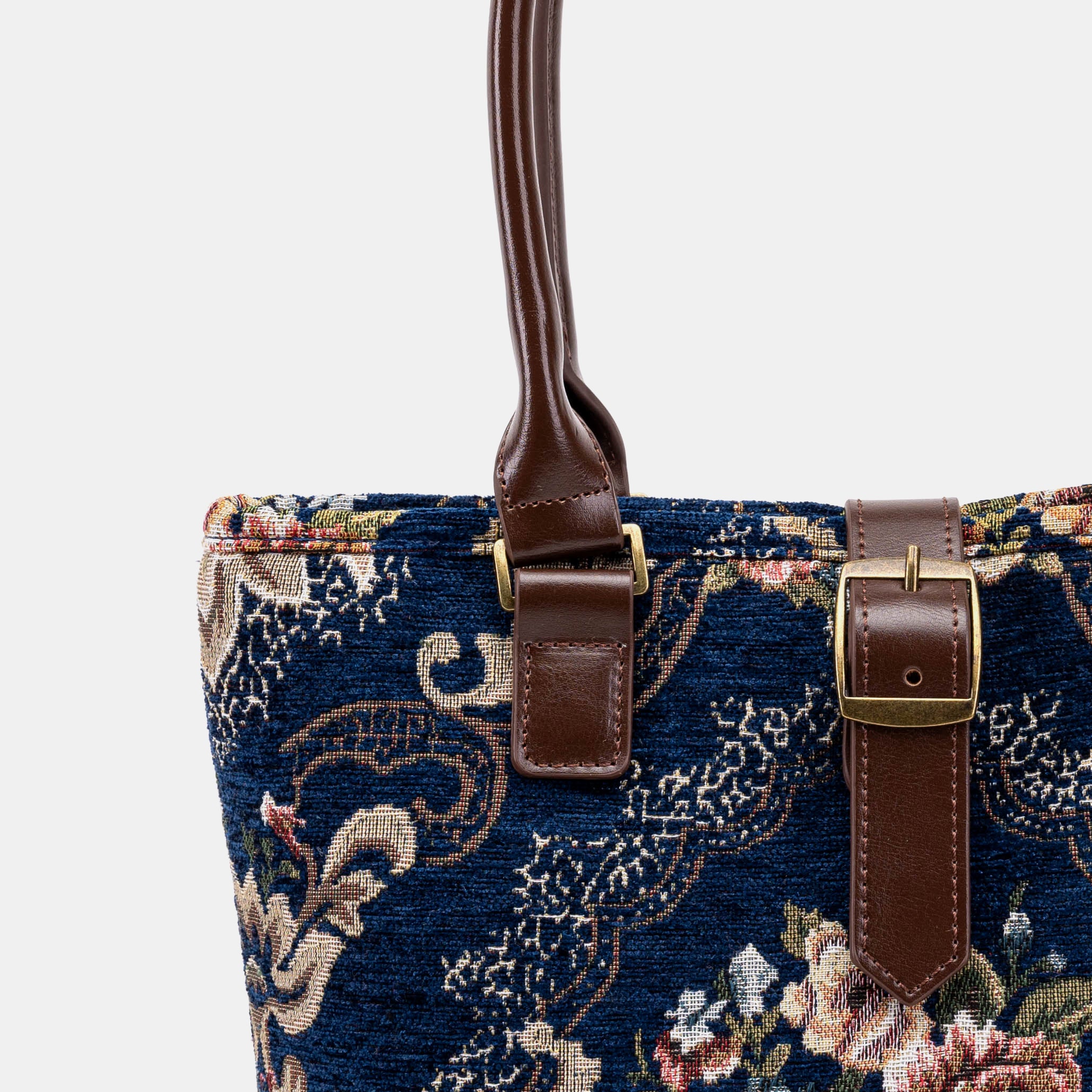 Floral Blue Everyday Tote Bag of America detail