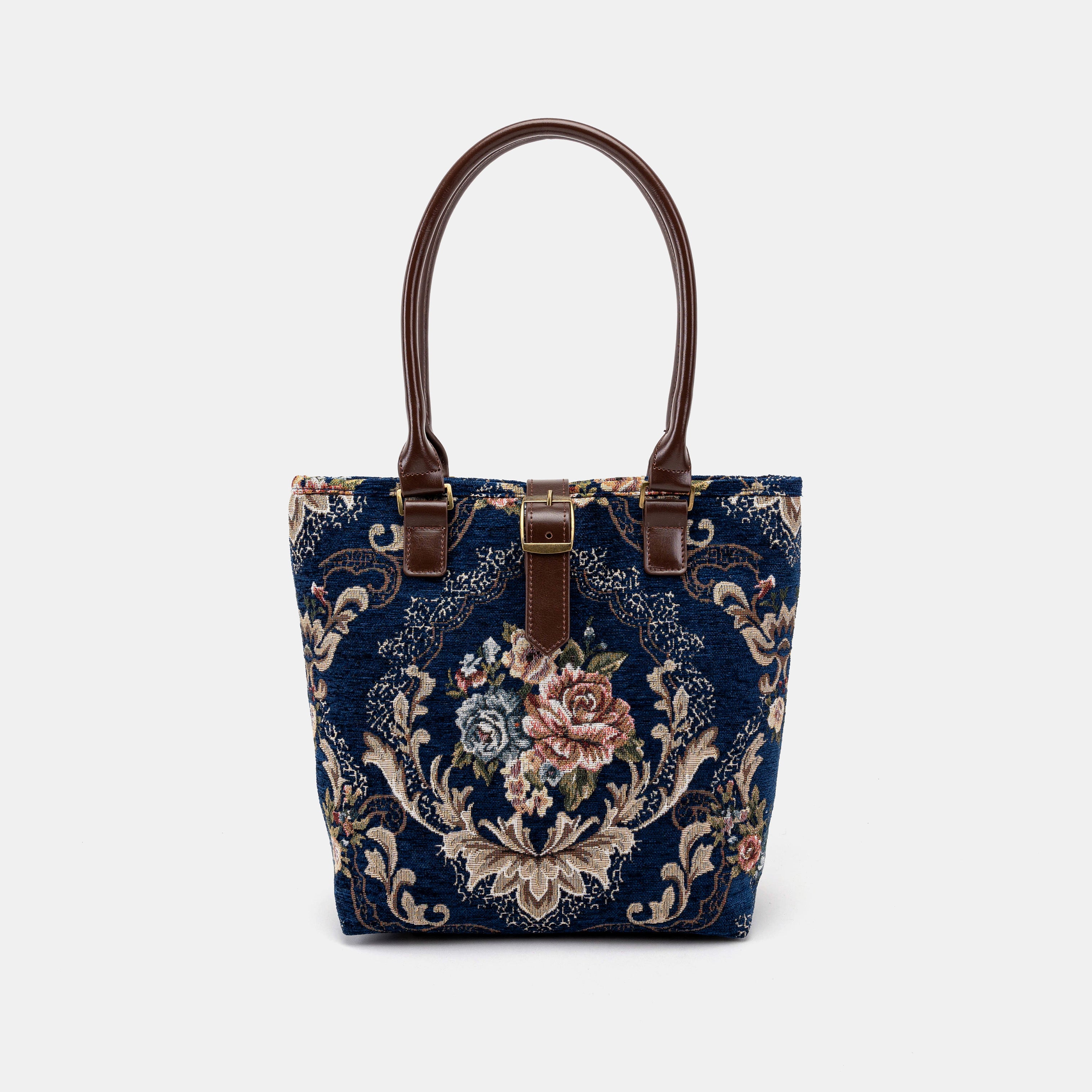 Floral Blue Everyday Tote Bag of America front